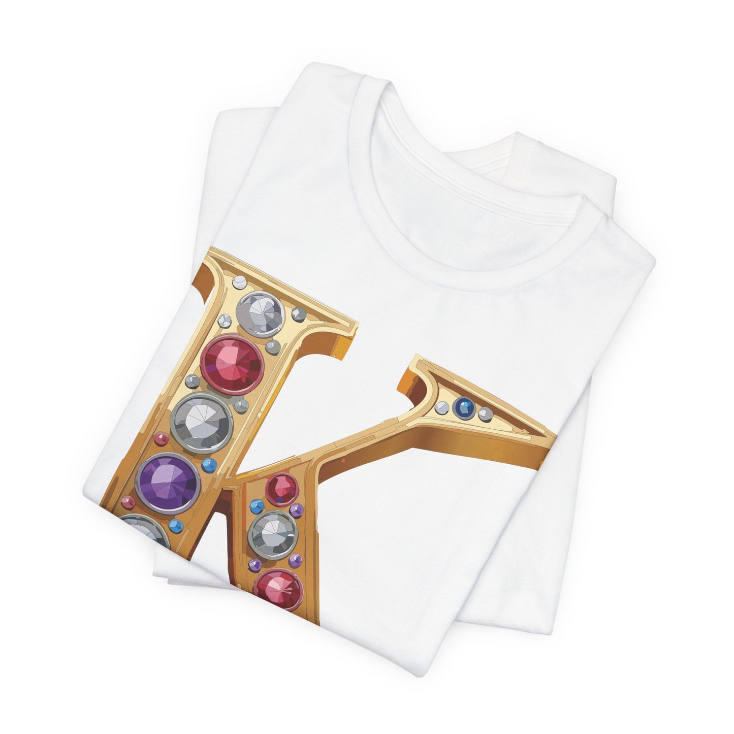 Letter Shirt, Shirt with Letters, Tee Shirt with Gold Letter, Shirt with Antique Letters