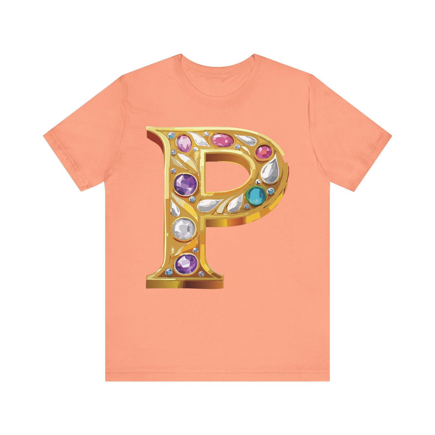 Letter Shirt, Shirt with Letters, Tee Shirt with Gold Letter, Shirt with Antique Letters
