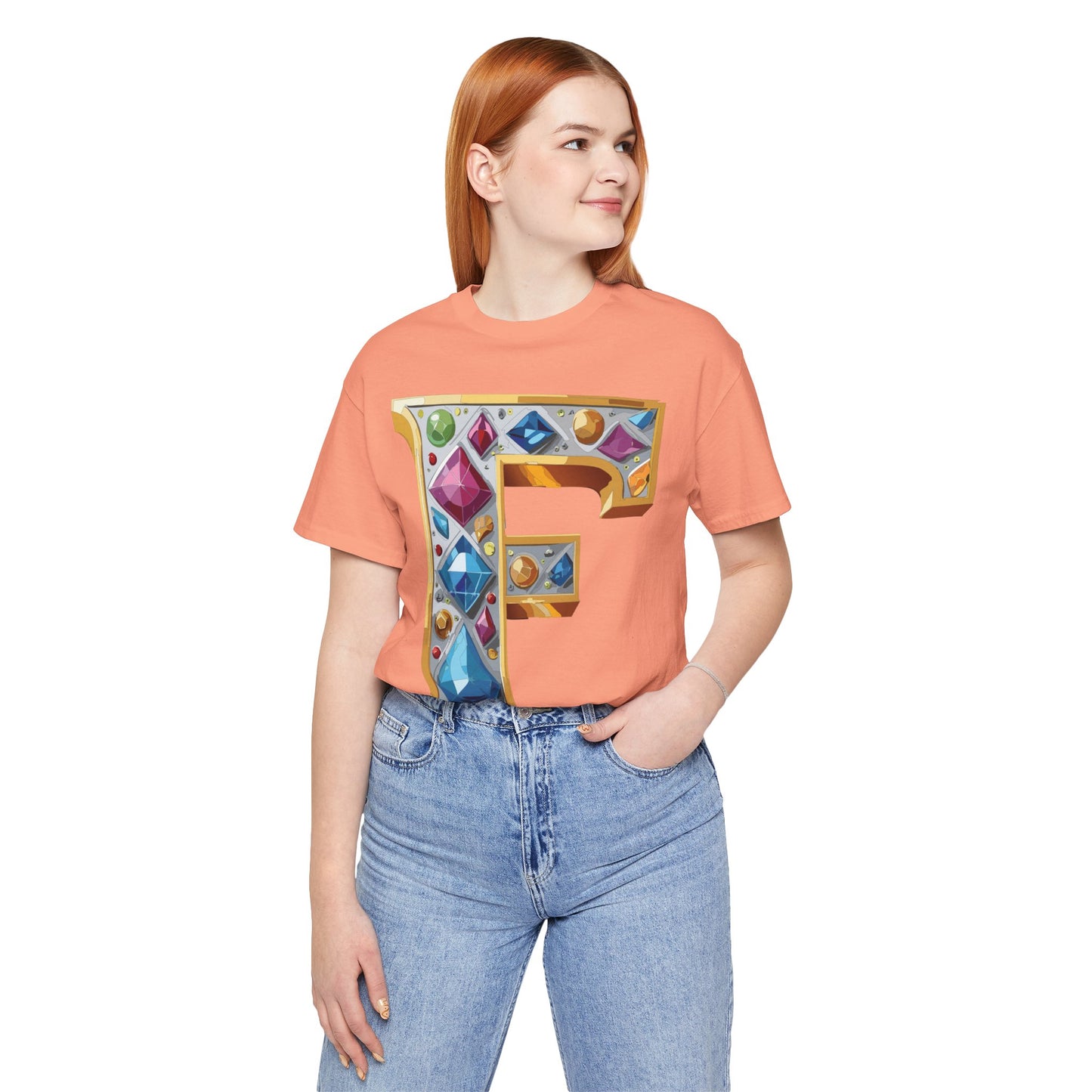 Letter Shirt, Shirt with Letters, Tee Shirt with Gold Letter, Shirt with Antique Letters