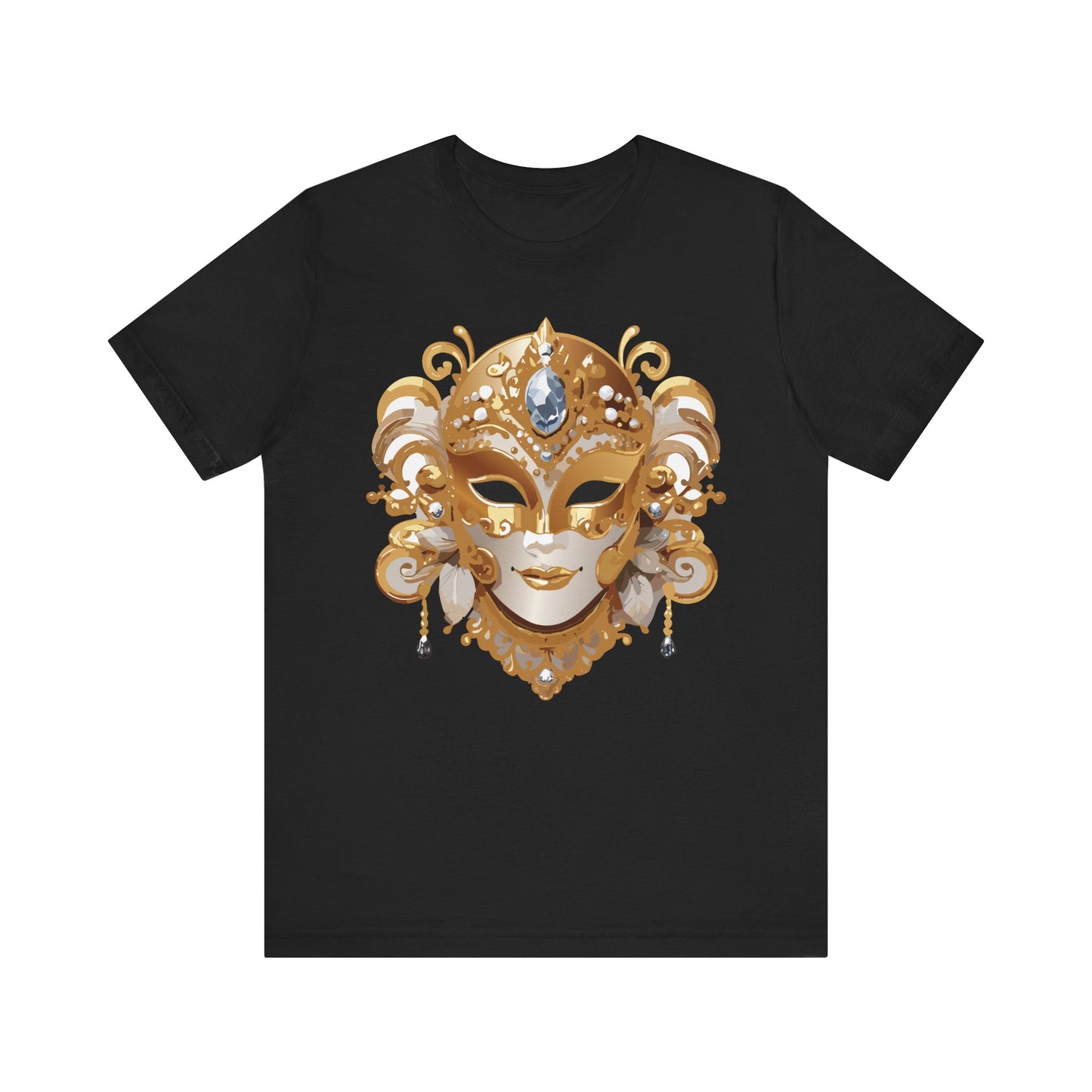 Mask Shirt, Shirt with Mask, Tee Shirt with Gold Face