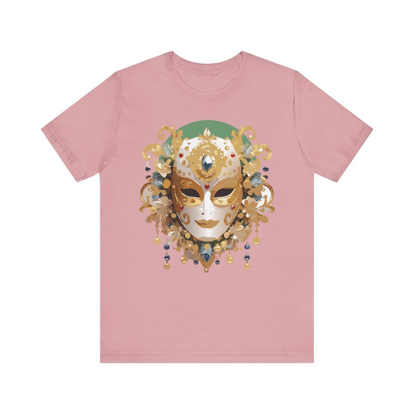 Mask Shirt, Shirt with Mask, Tee Shirt with Gold Face