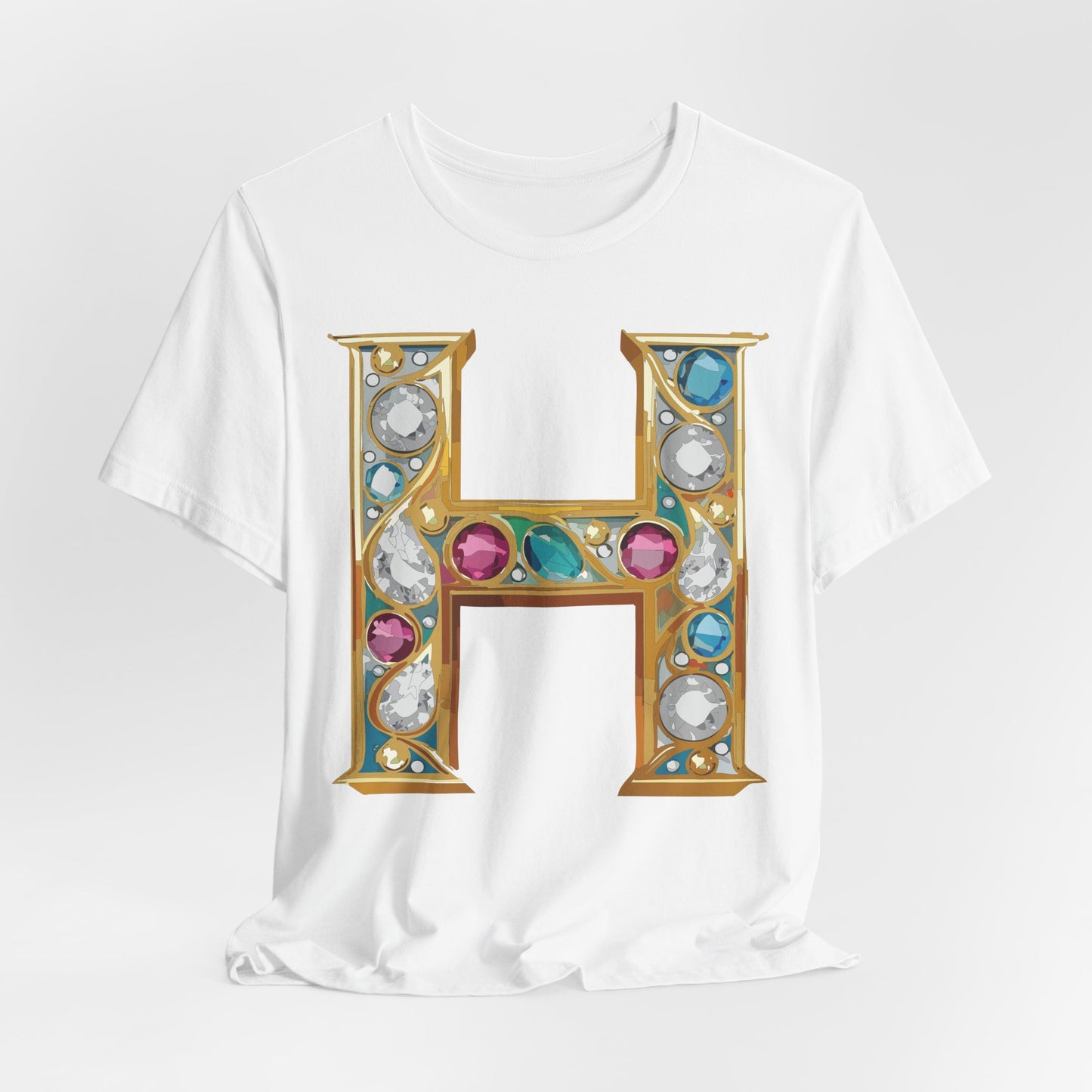 Letter Shirt, Shirt with Letters, Tee Shirt with Gold Letter, Shirt with Antique Letters