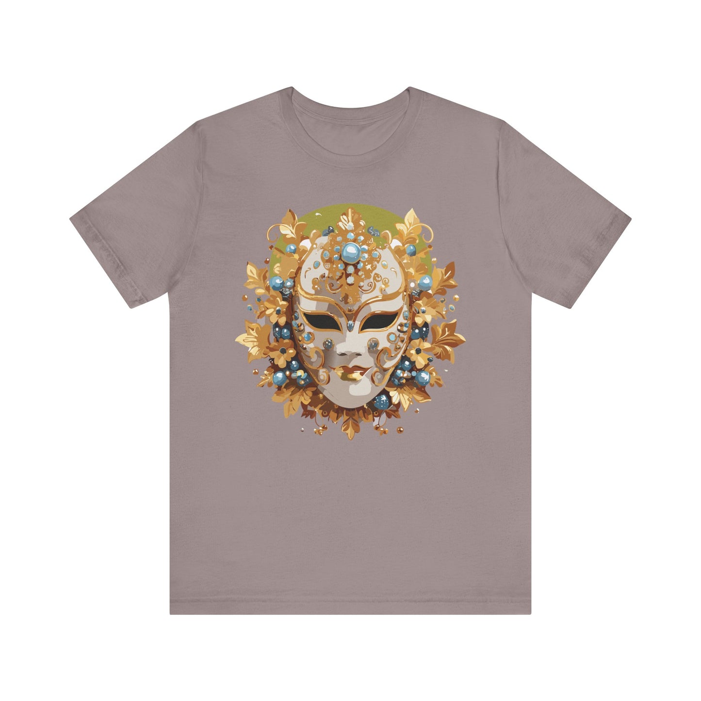 Mask Shirt, Shirt with Mask, Tee Shirt with Gold Face