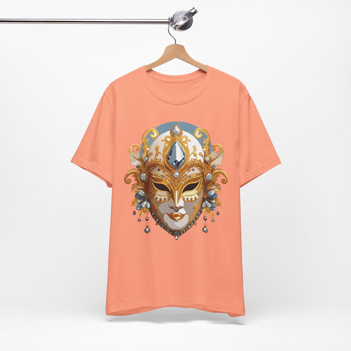 Mask Shirt, Shirt with Mask, Tee Shirt with Gold Face