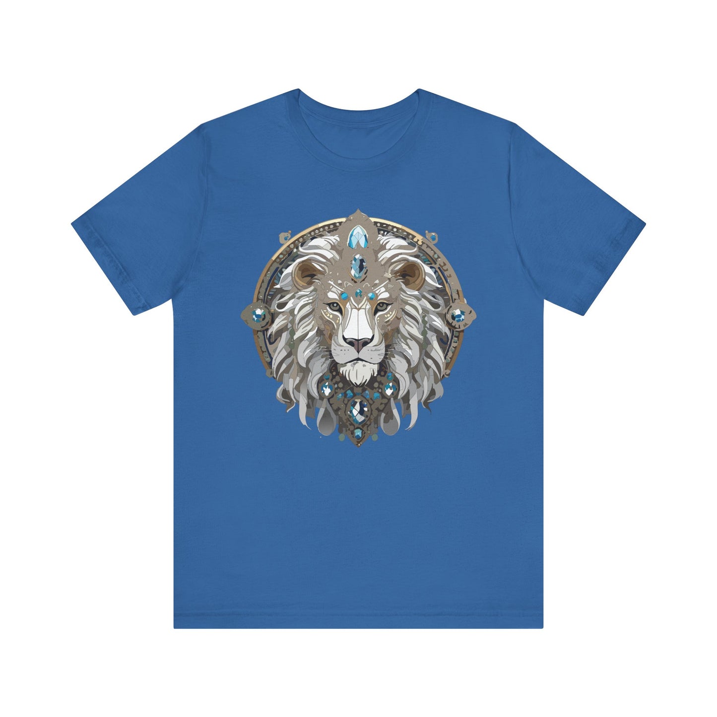 Animal Shirt, Shirt with Animal, Tee Shirt with Gold Animal Medal, Shirt with Antique Animal Medallion
