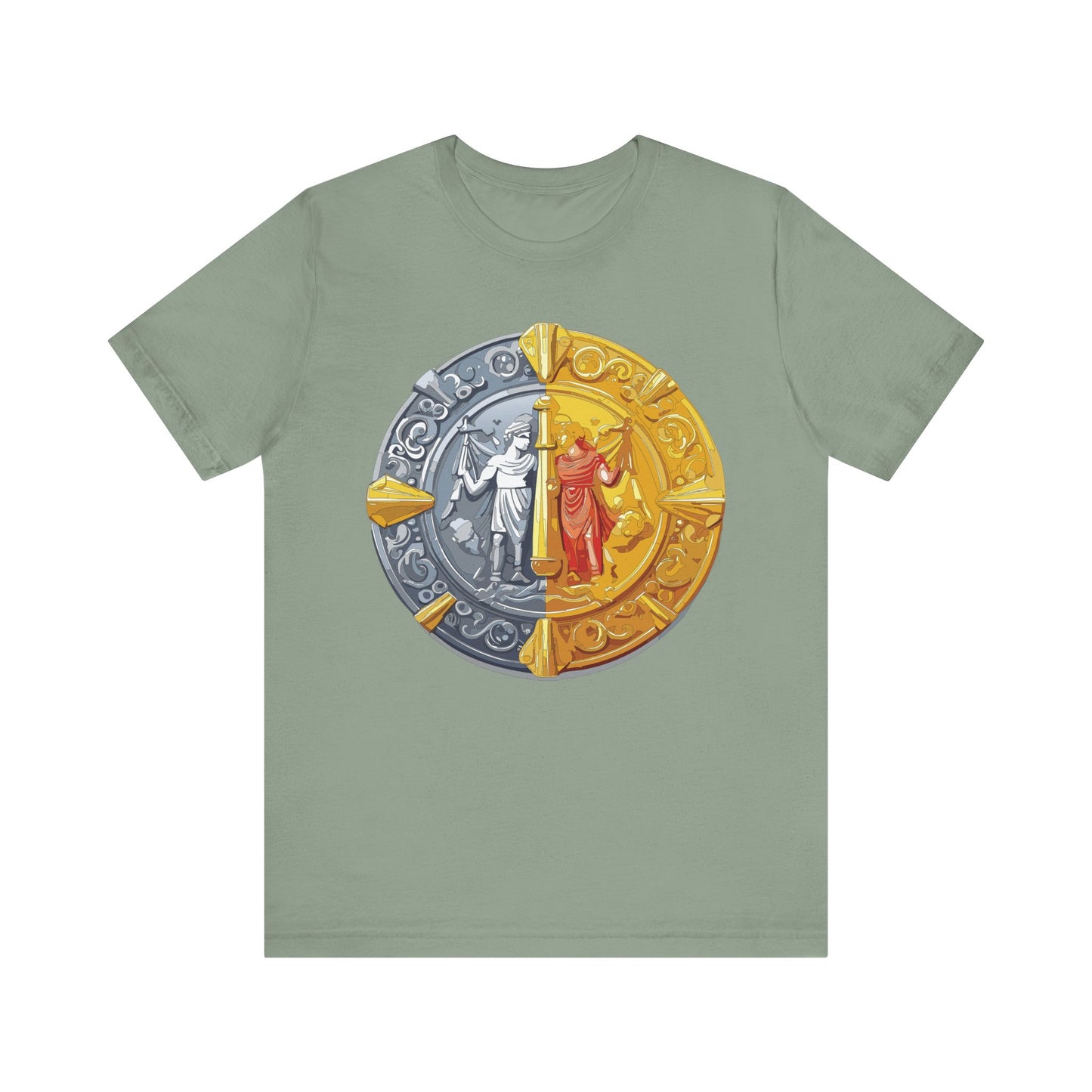 Coin Shirt, Shirt with Coin, Tee Shirt with Gold Coin, Shirt with Antique Coin
