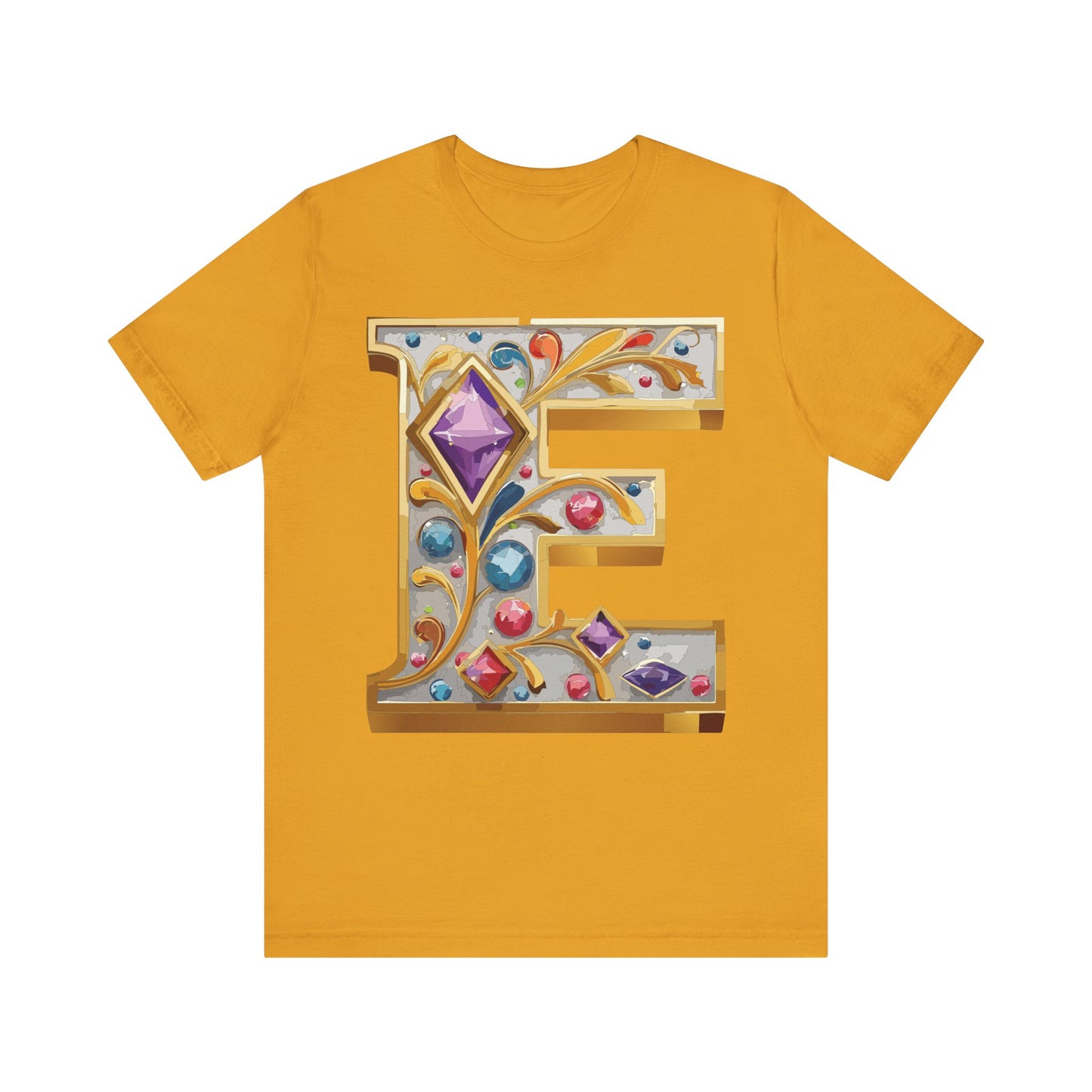 Letter Shirt, Shirt with Letters, Tee Shirt with Gold Letter, Shirt with Antique Letters