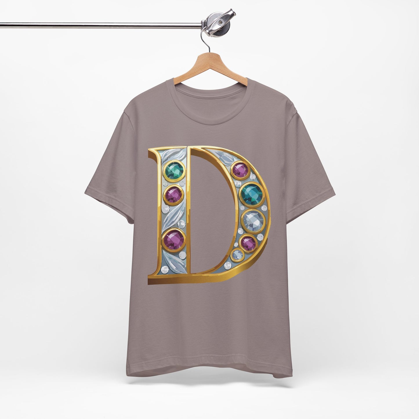 Letter Shirt, Shirt with Letters, Tee Shirt with Gold Letter, Shirt with Antique Letters