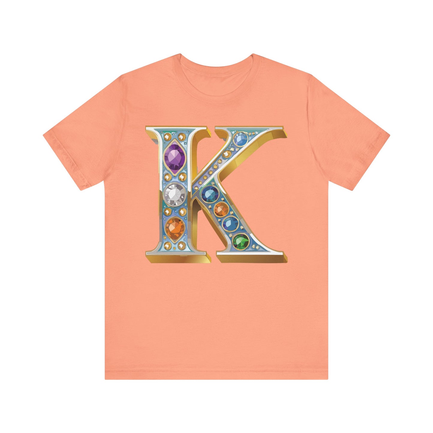 Letter Shirt, Shirt with Letters, Tee Shirt with Gold Letter, Shirt with Antique Letters