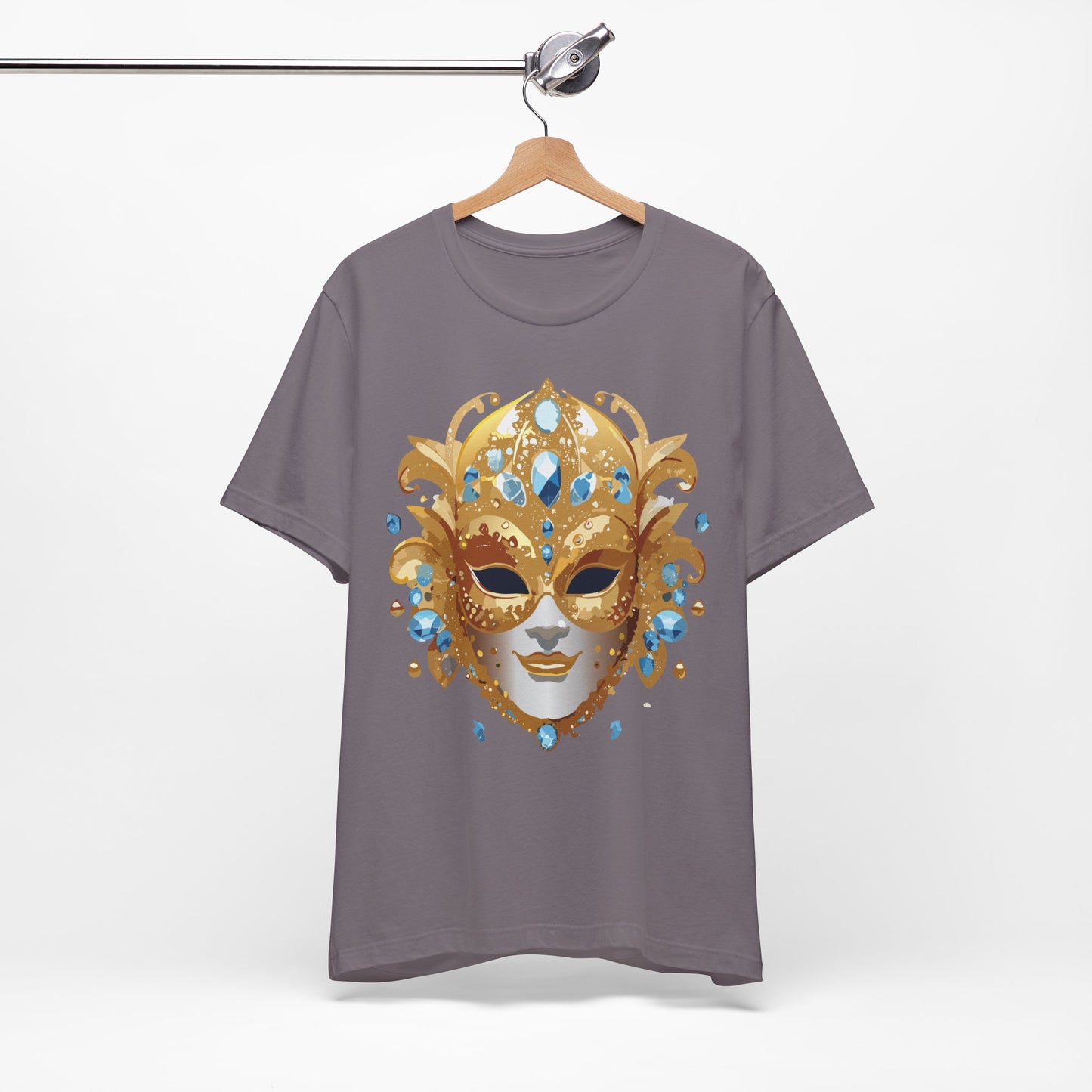 Mask Shirt, Shirt with Mask, Tee Shirt with Gold Face