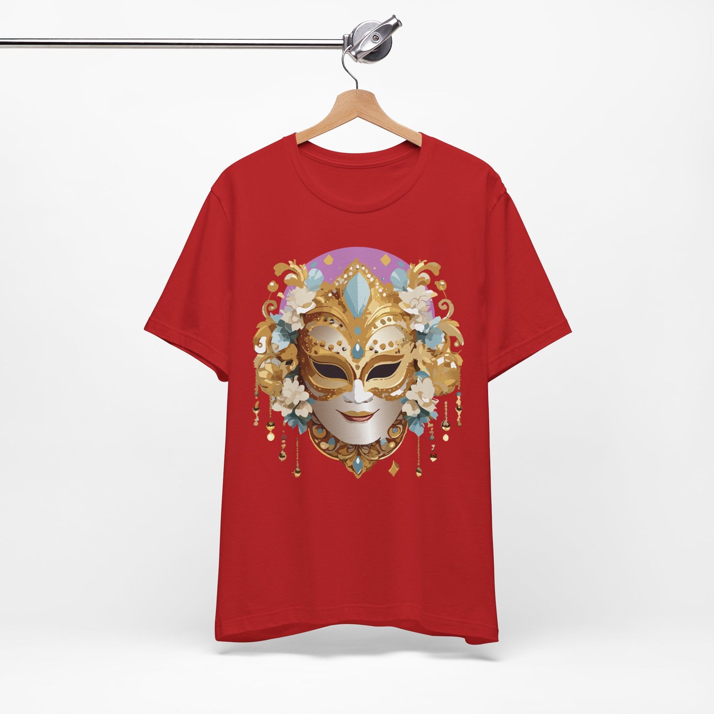 Mask Shirt, Shirt with Mask, Tee Shirt with Gold Face