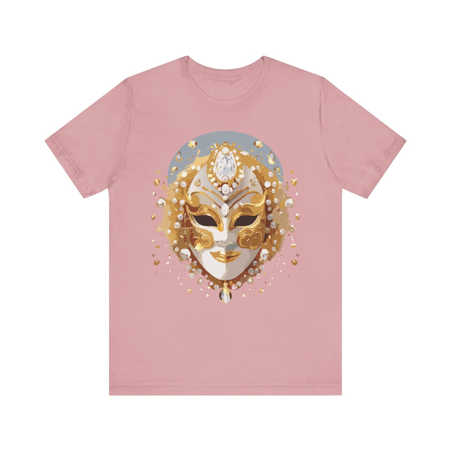 Mask Shirt, Shirt with Mask, Tee Shirt with Gold Face