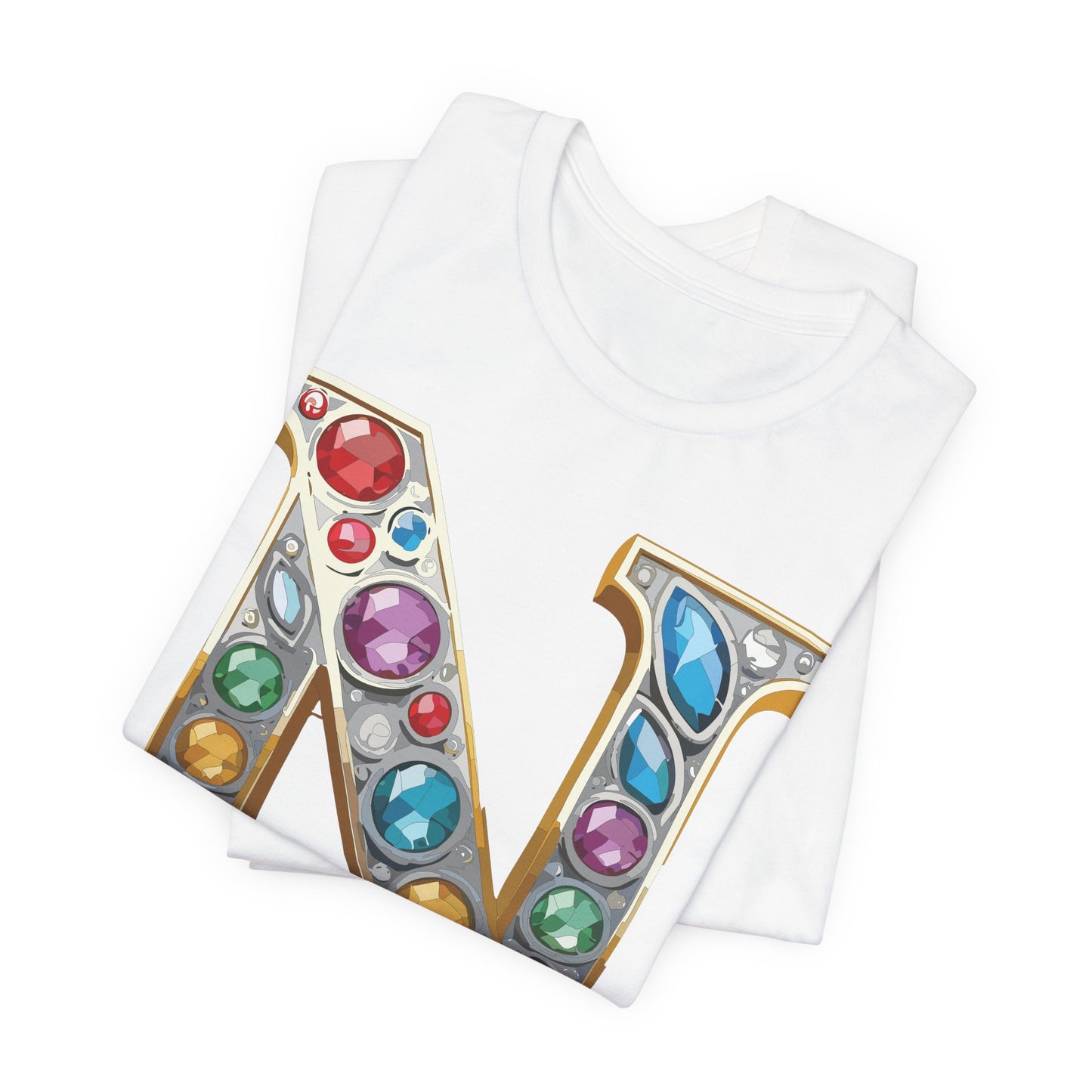 Letter Shirt, Shirt with Letters, Tee Shirt with Gold Letter, Shirt with Antique Letters