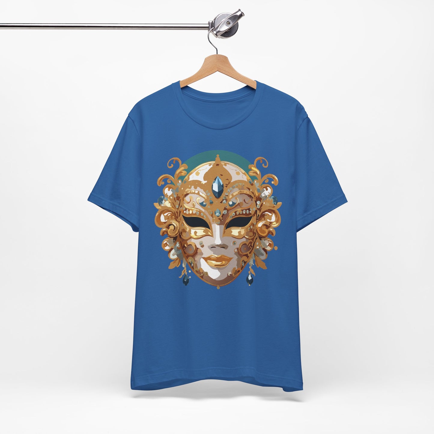 Mask Shirt, Shirt with Mask, Tee Shirt with Gold Face