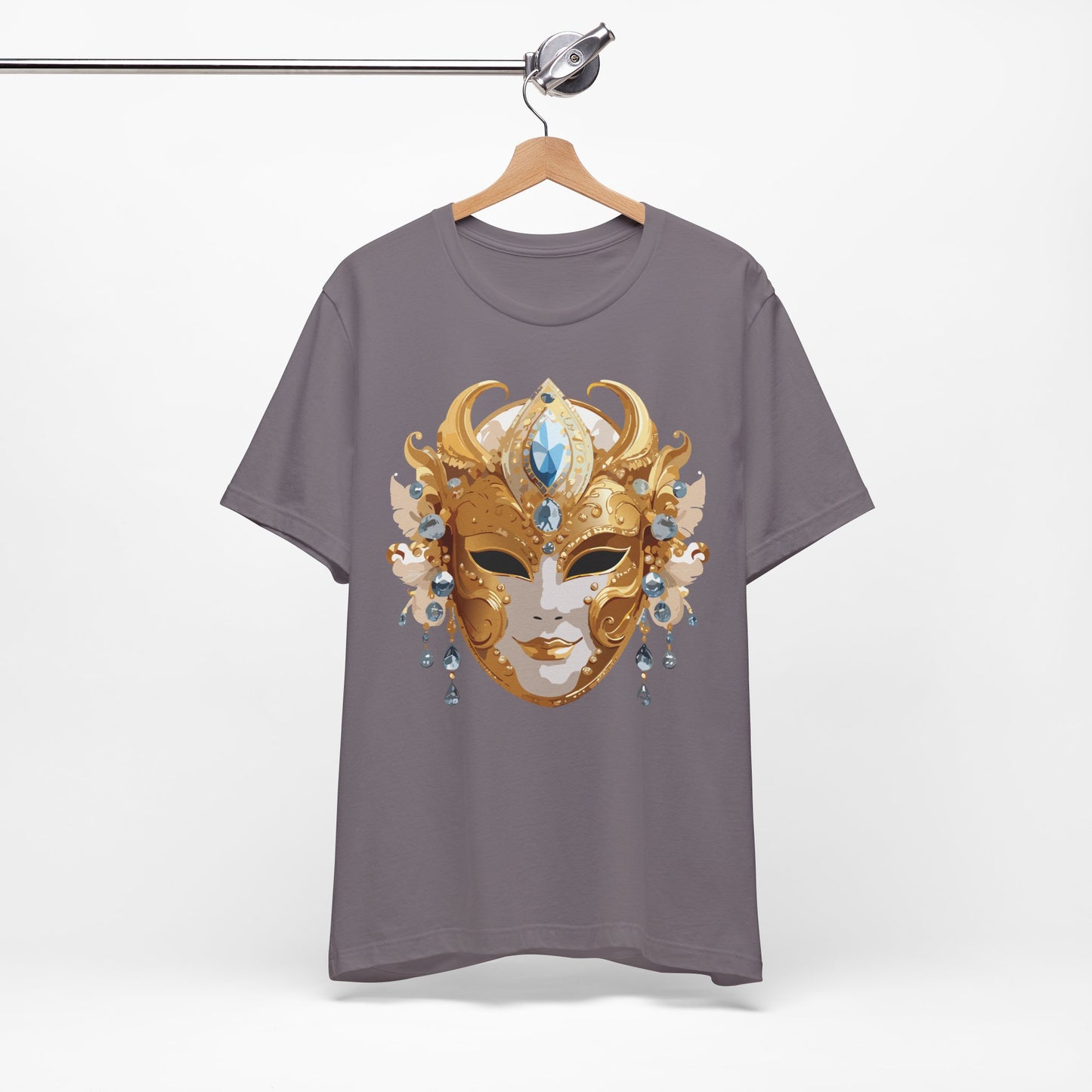 Mask Shirt, Shirt with Mask, Tee Shirt with Gold Face