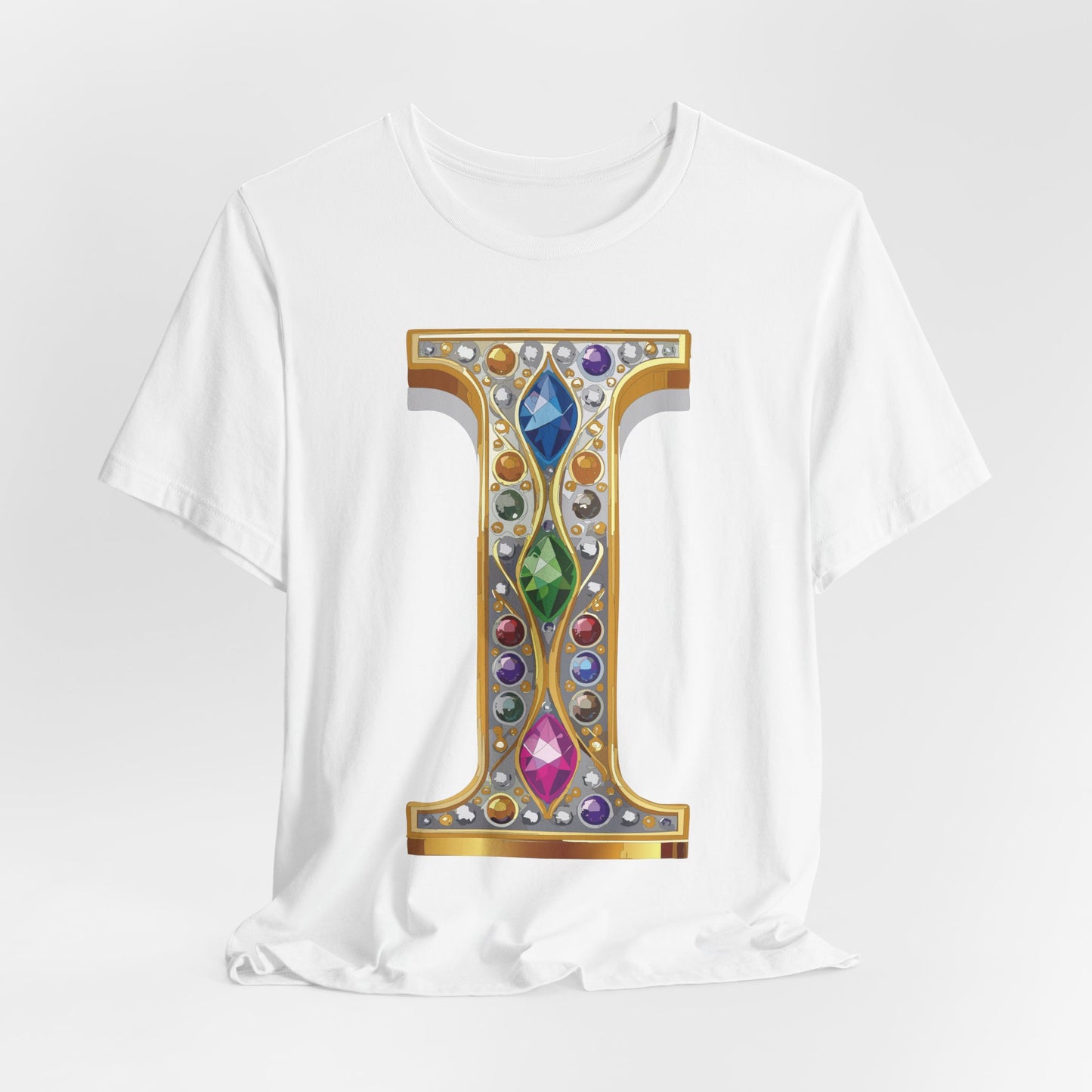 Letter Shirt, Shirt with Letters, Tee Shirt with Gold Letter, Shirt with Antique Letters