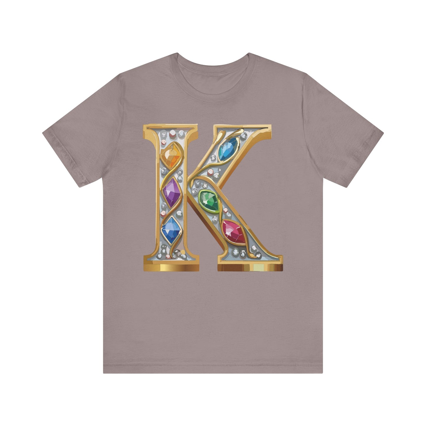 Letter Shirt, Shirt with Letters, Tee Shirt with Gold Letter, Shirt with Antique Letters