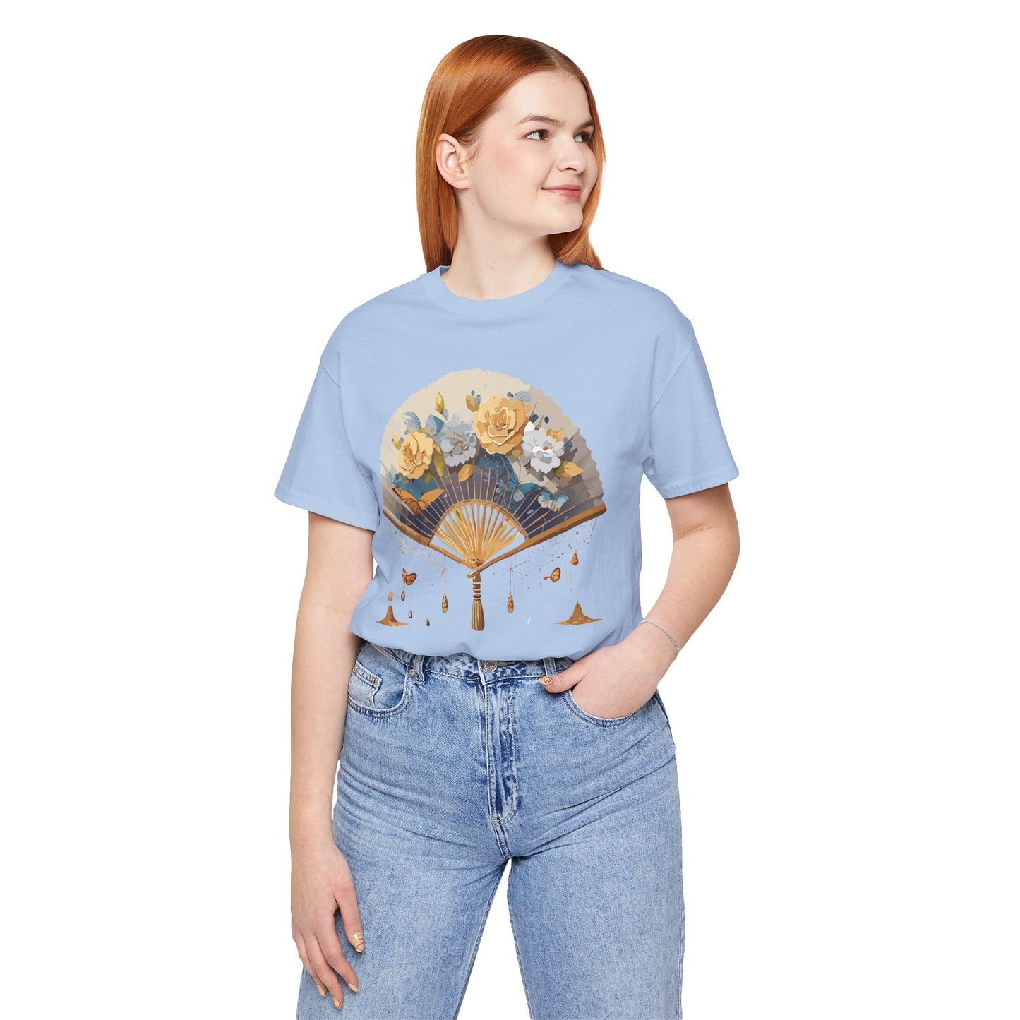 Fan shirt, Shirt with Fan, Tee Shirt with Gold Blower