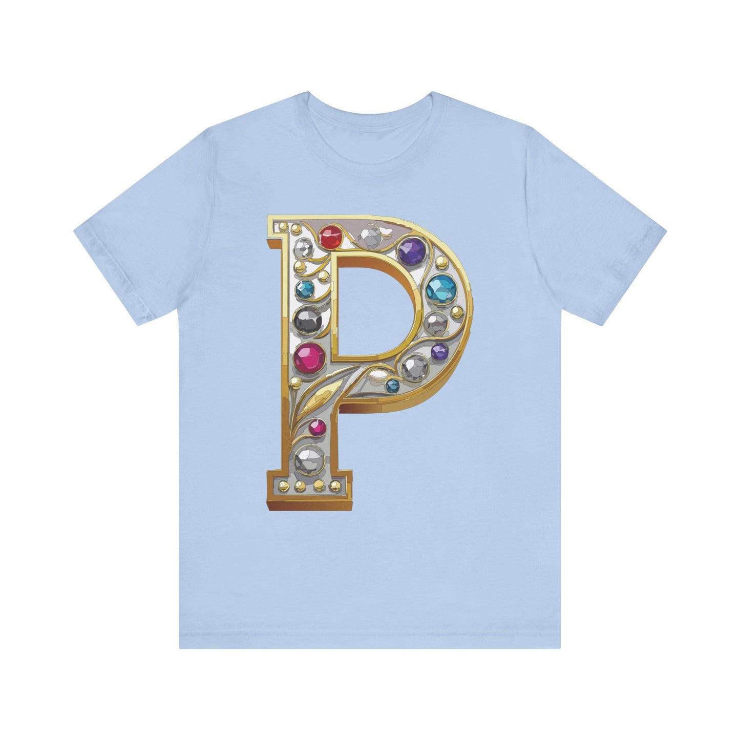 Letter Shirt, Shirt with Letters, Tee Shirt with Gold Letter, Shirt with Antique Letters