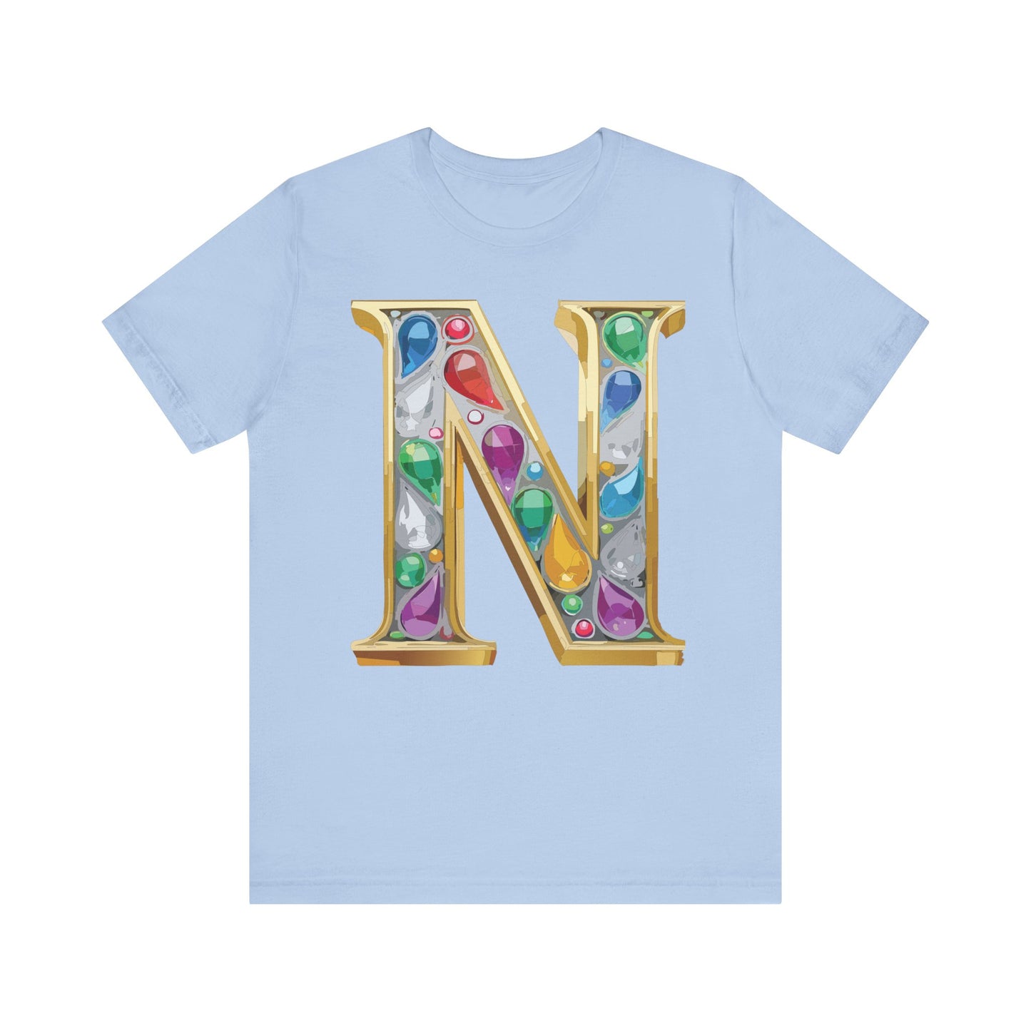 Letter Shirt, Shirt with Letters, Tee Shirt with Gold Letter, Shirt with Antique Letters