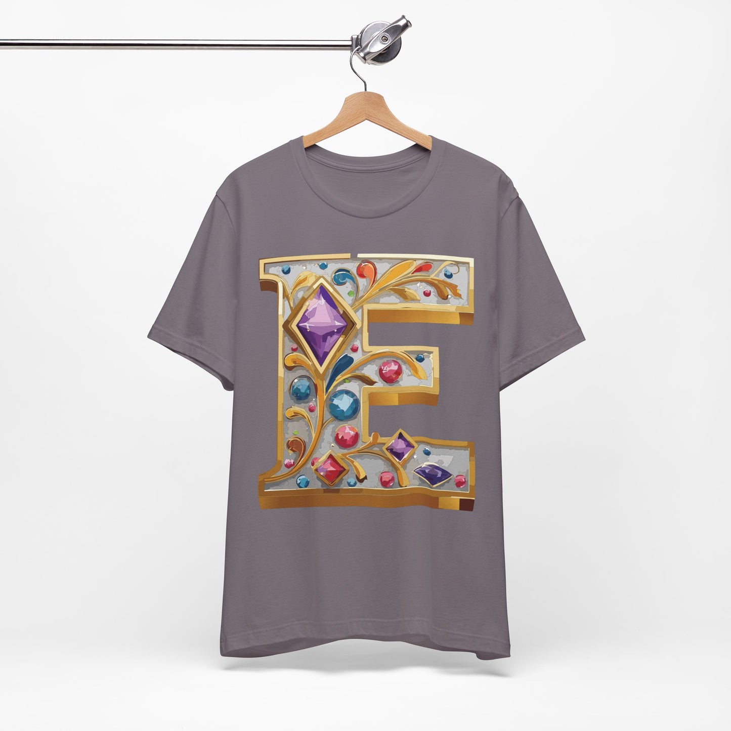 Letter Shirt, Shirt with Letters, Tee Shirt with Gold Letter, Shirt with Antique Letters