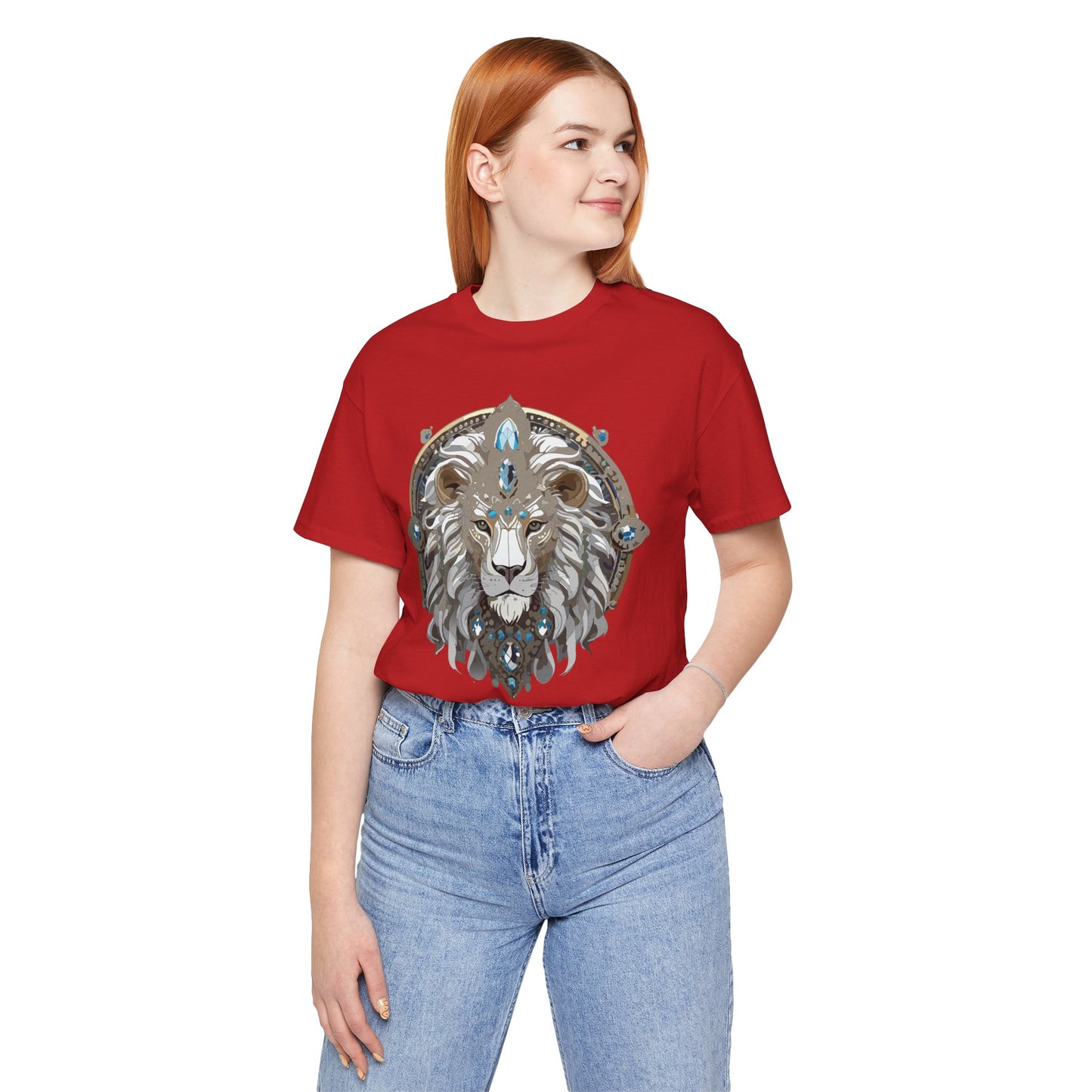 Animal Shirt, Shirt with Animal, Tee Shirt with Gold Animal Medal, Shirt with Antique Animal Medallion