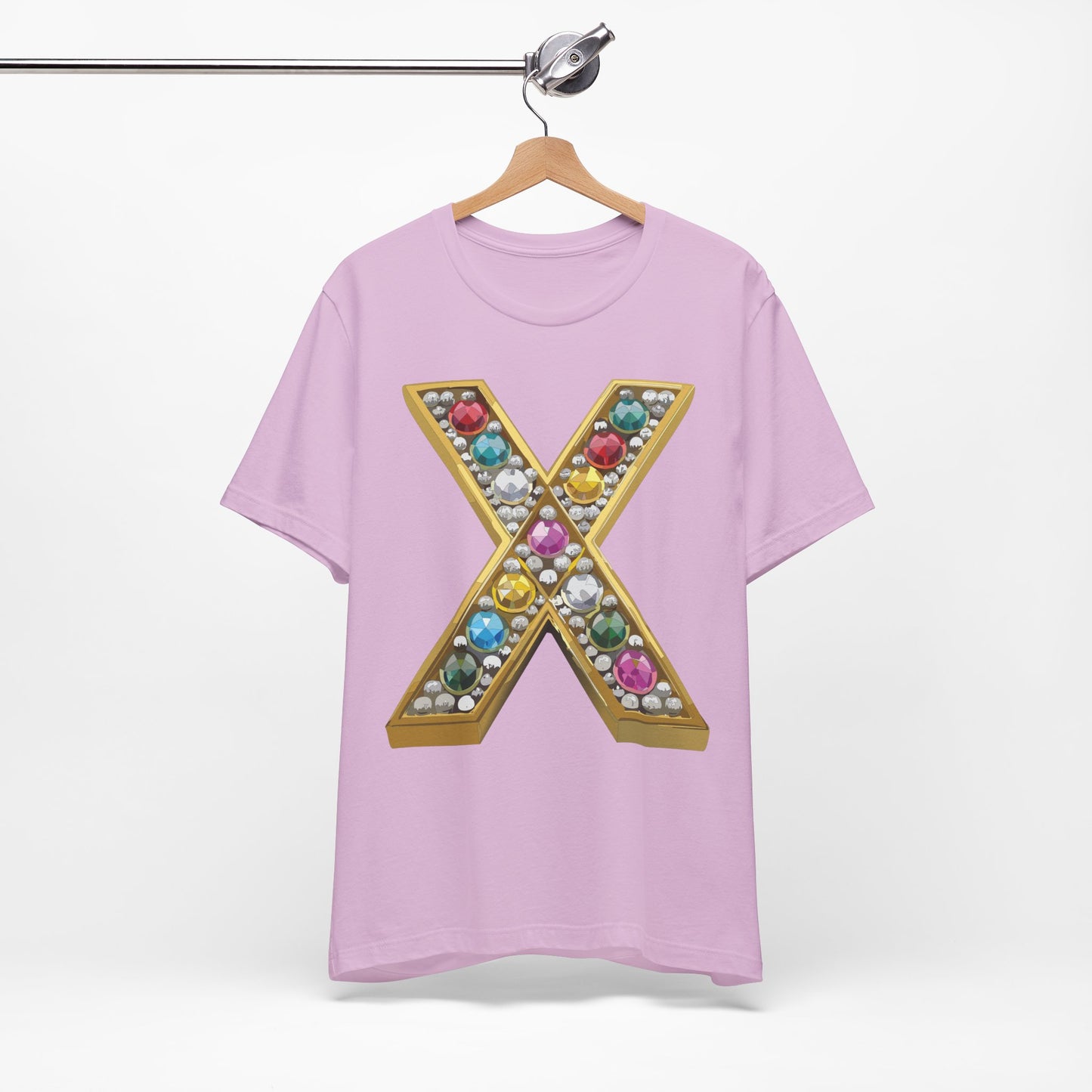 Letter Shirt, Shirt with Letters, Tee Shirt with Gold Letter, Shirt with Antique Letters