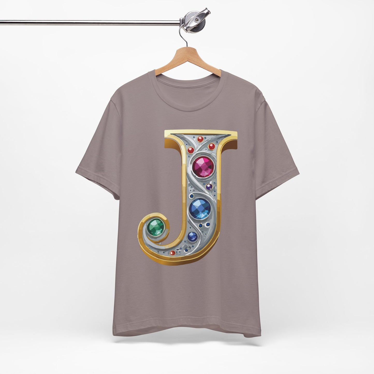 Letter Shirt, Shirt with Letters, Tee Shirt with Gold Letter, Shirt with Antique Letters