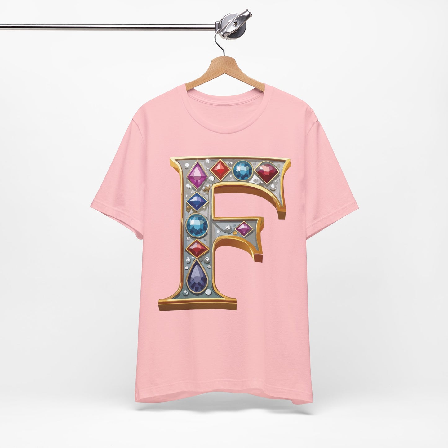 Letter Shirt, Shirt with Letters, Tee Shirt with Gold Letter, Shirt with Antique Letters