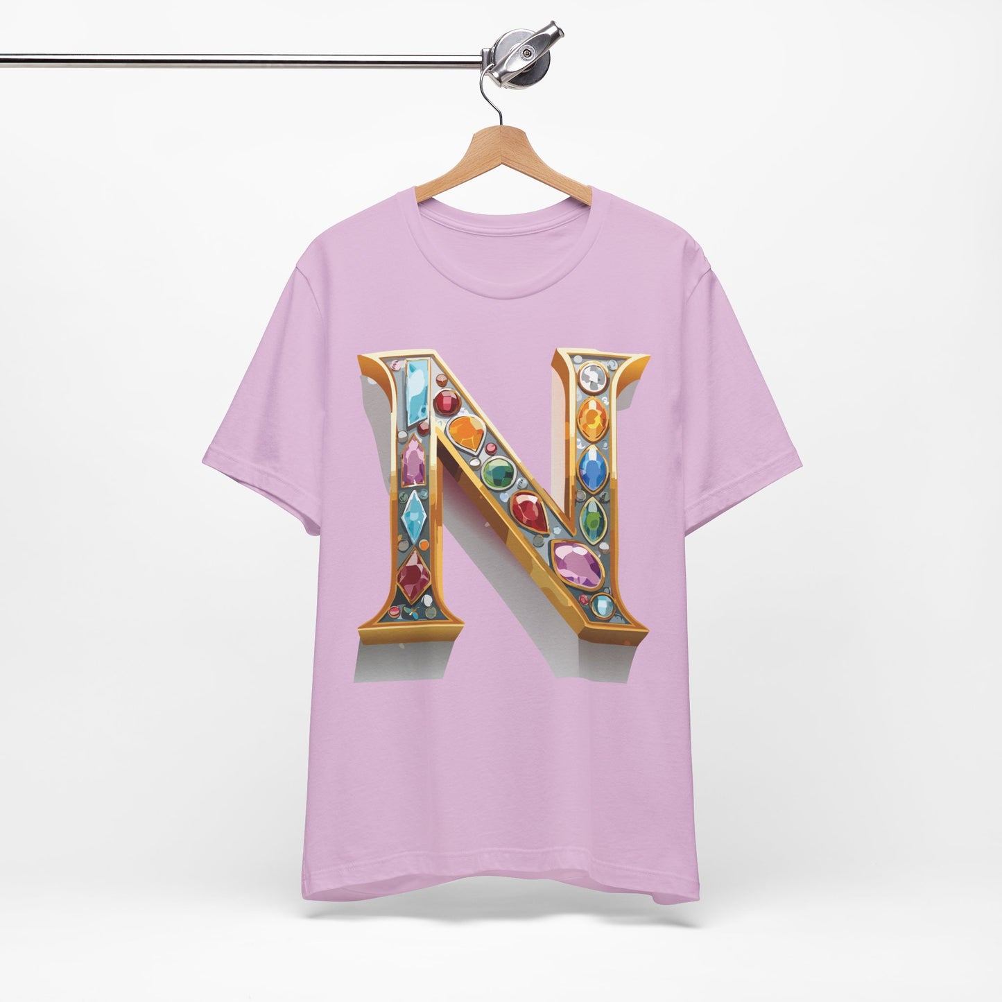 Letter Shirt, Shirt with Letters, Tee Shirt with Gold Letter, Shirt with Antique Letters