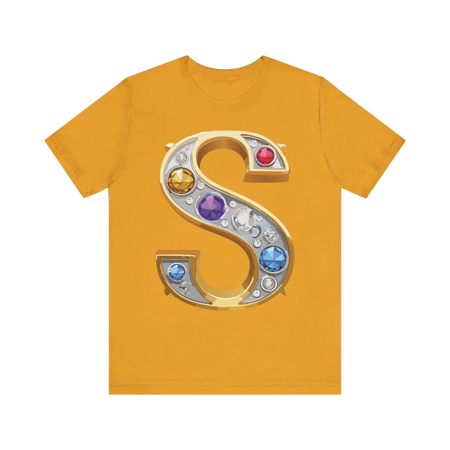 Letter Shirt, Shirt with Letters, Tee Shirt with Gold Letter, Shirt with Antique Letters