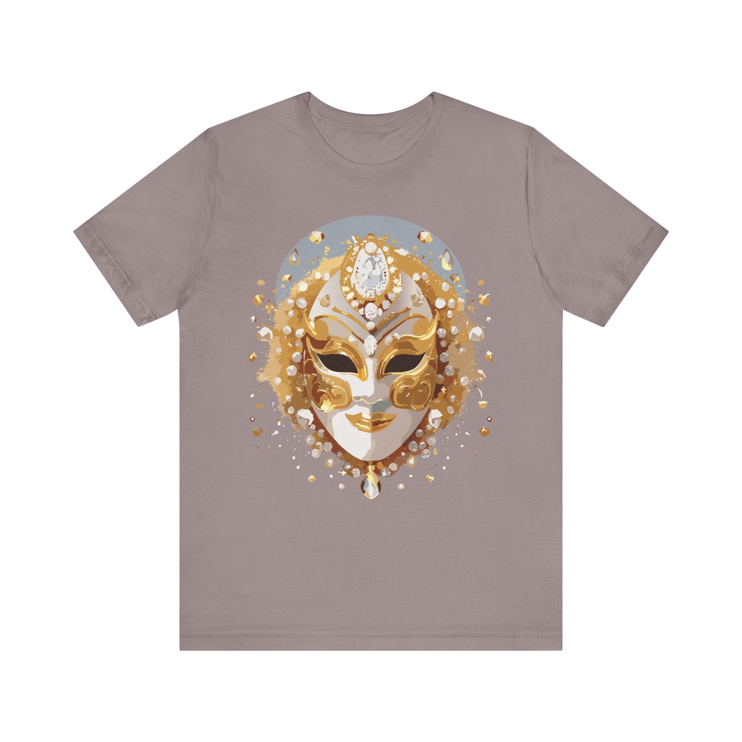 Mask Shirt, Shirt with Mask, Tee Shirt with Gold Face
