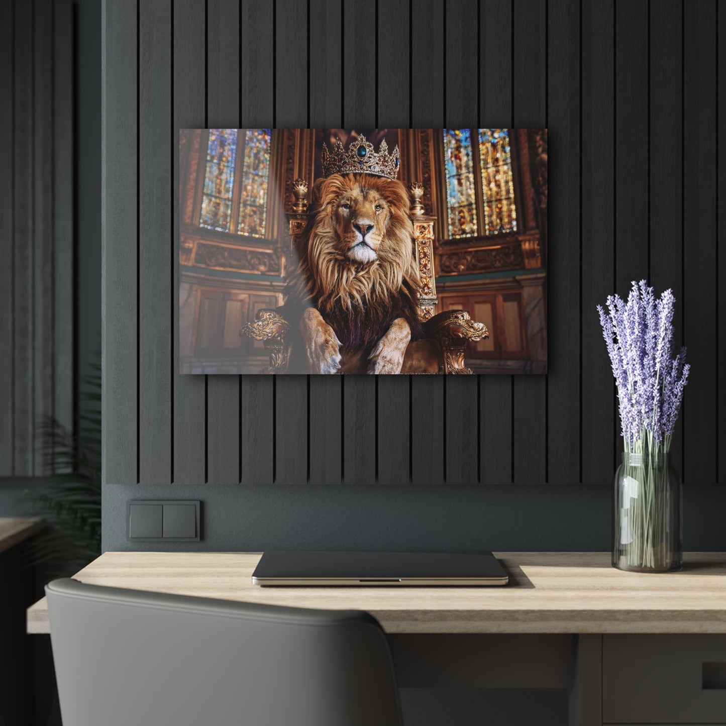 Crown Lion Wall Decor, Wall Art Decor with Animals 2