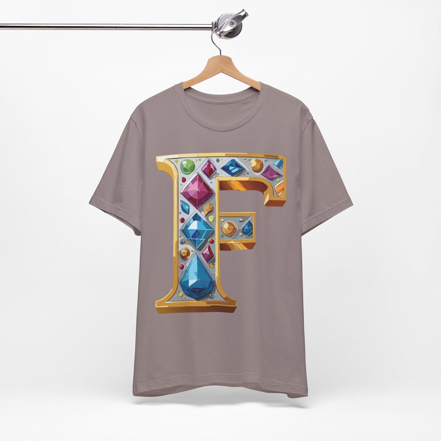 Letter Shirt, Shirt with Letters, Tee Shirt with Gold Letter, Shirt with Antique Letters