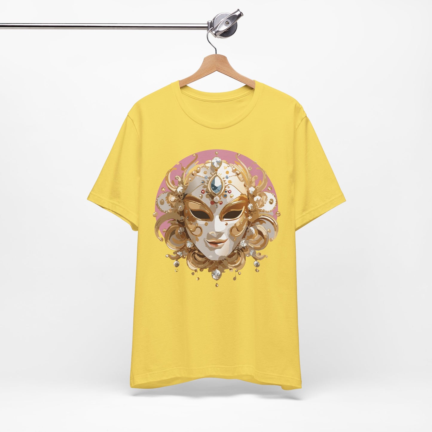 Mask Shirt, Shirt with Mask, Tee Shirt with Gold Face