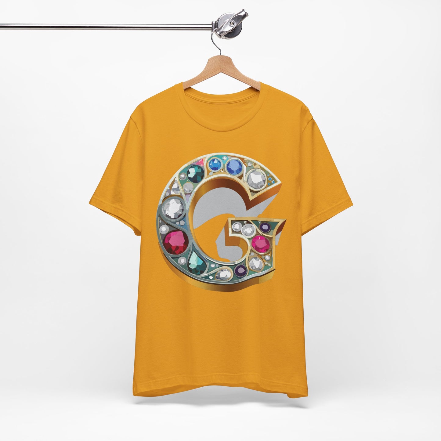 Letter Shirt, Shirt with Letters, Tee Shirt with Gold Letter, Shirt with Antique Letters