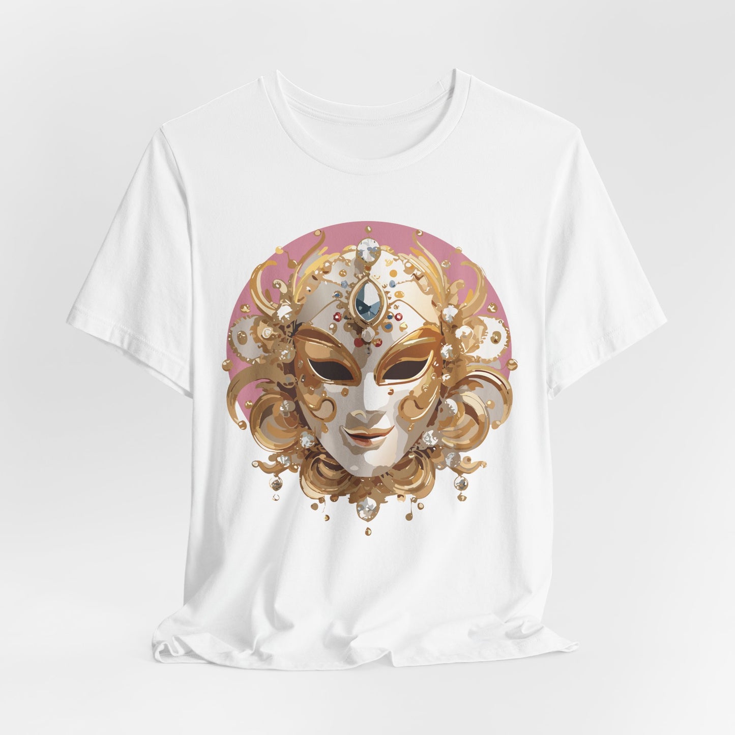 Mask Shirt, Shirt with Mask, Tee Shirt with Gold Face