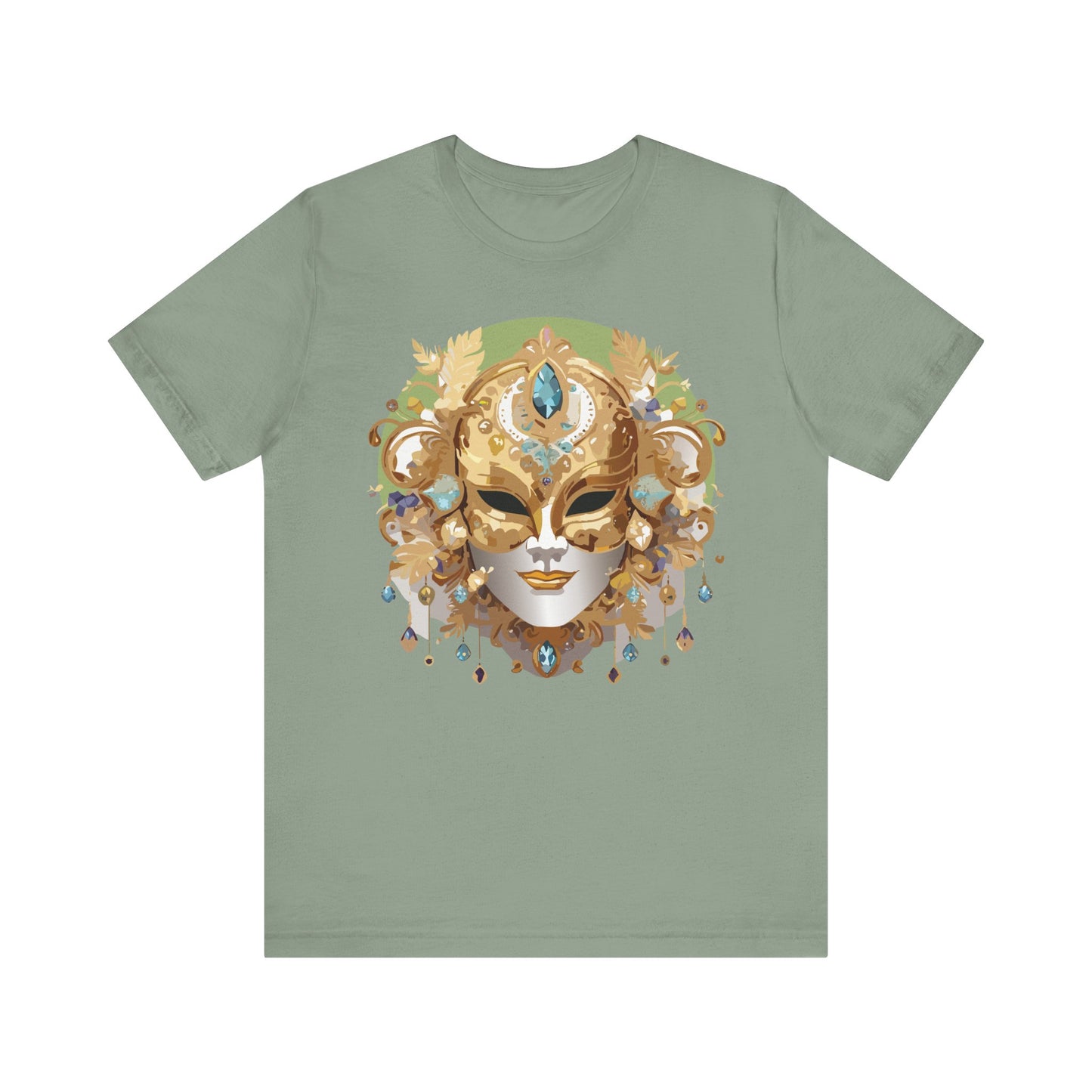 Mask Shirt, Shirt with Mask, Tee Shirt with Gold Face