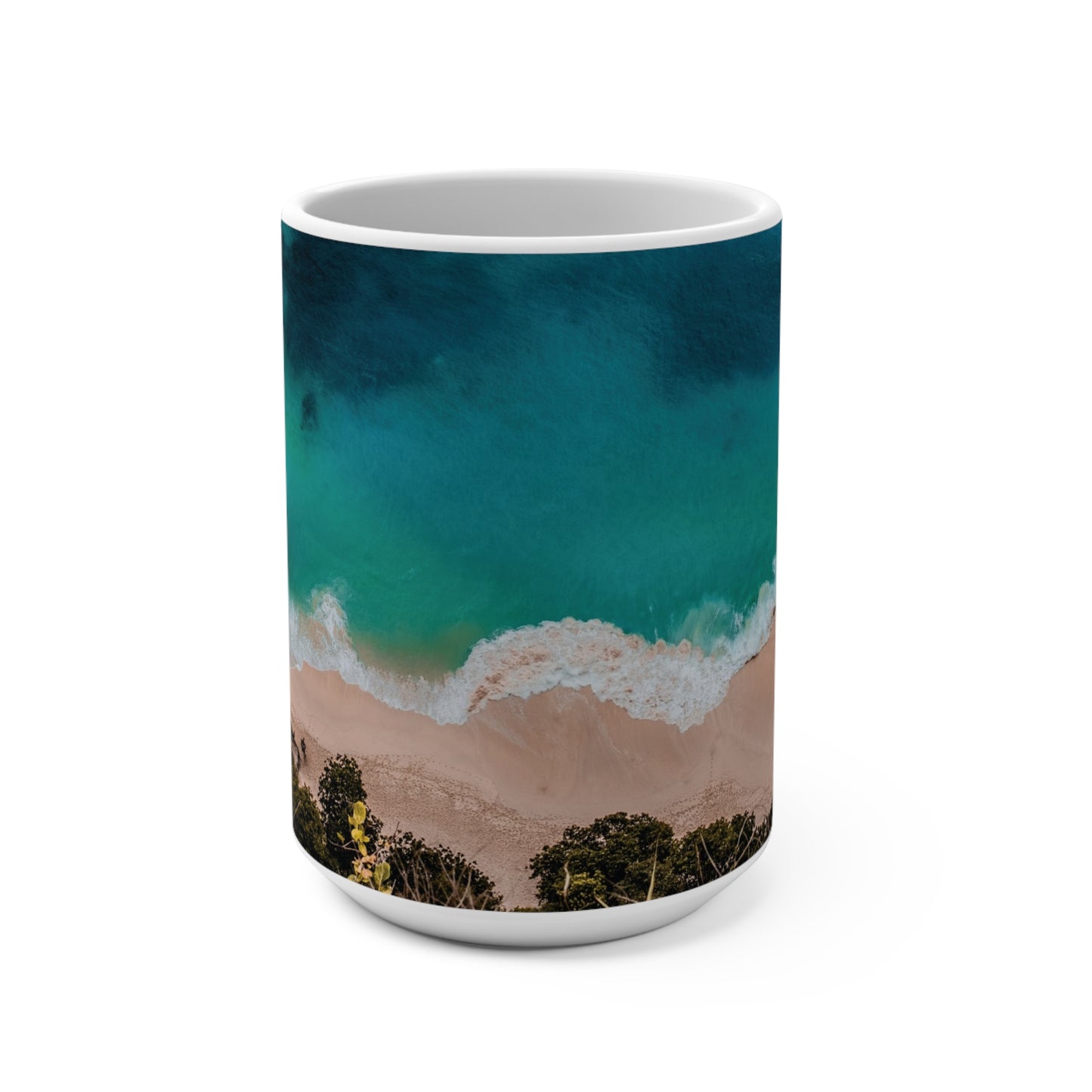 Coffee & Tea Mug with Beach Prints, 15oz