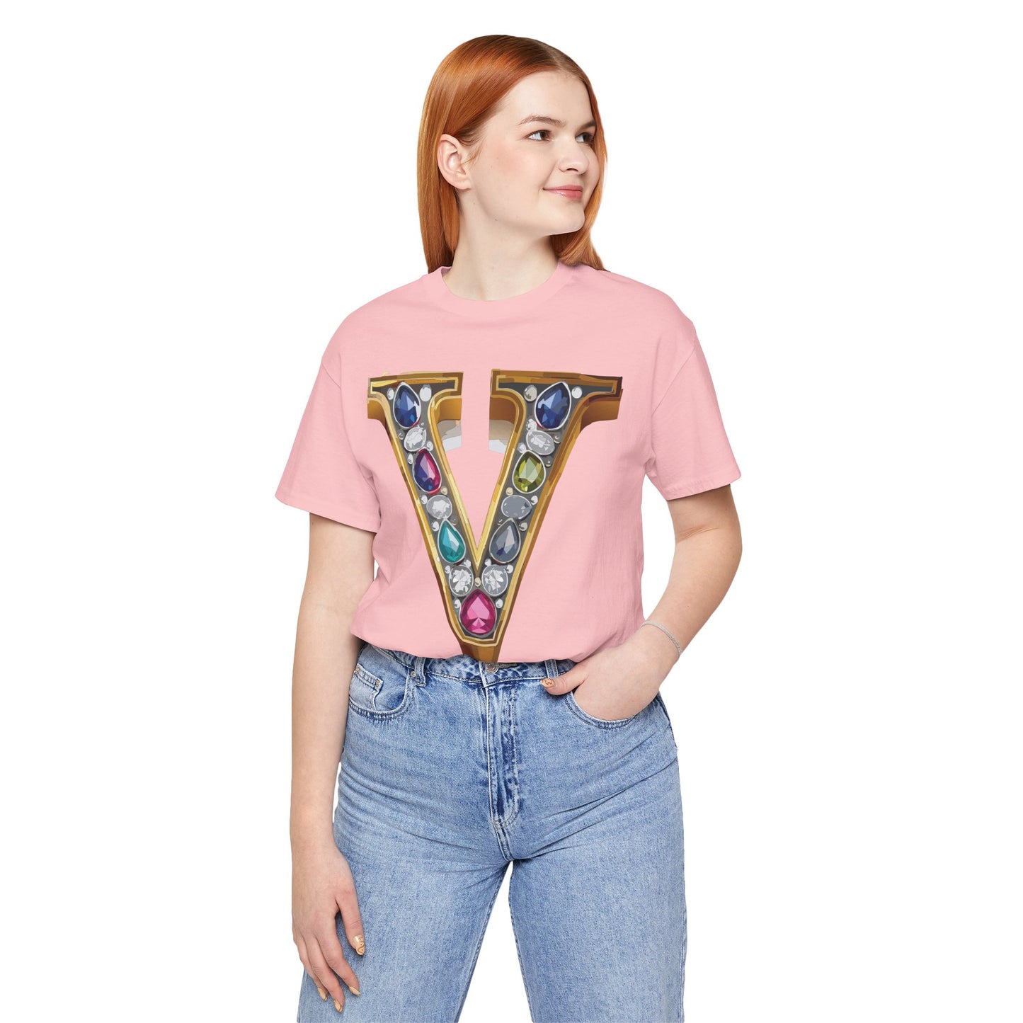 Letter Shirt, Shirt with Letters, Tee Shirt with Gold Letter, Shirt with Antique Letters