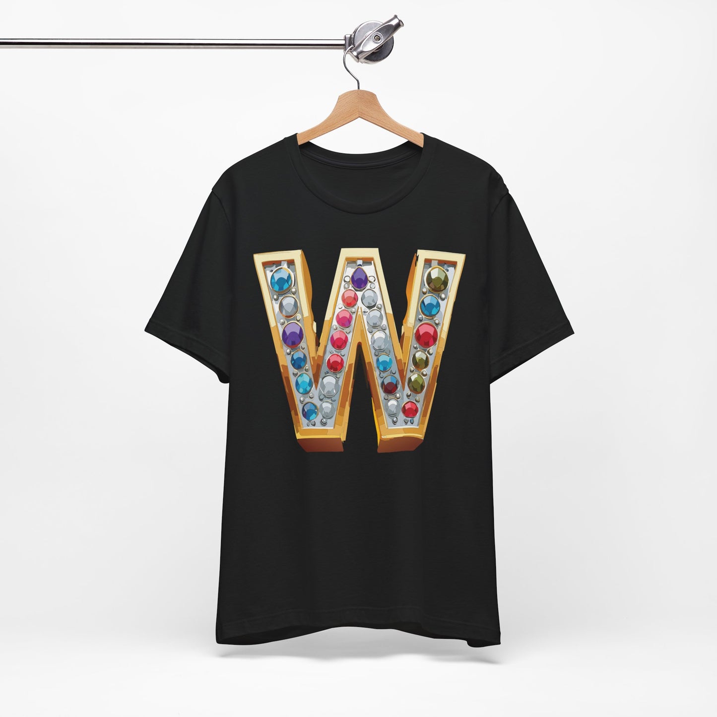 Letter Shirt, Shirt with Letters, Tee Shirt with Gold Letter, Shirt with Antique Letters