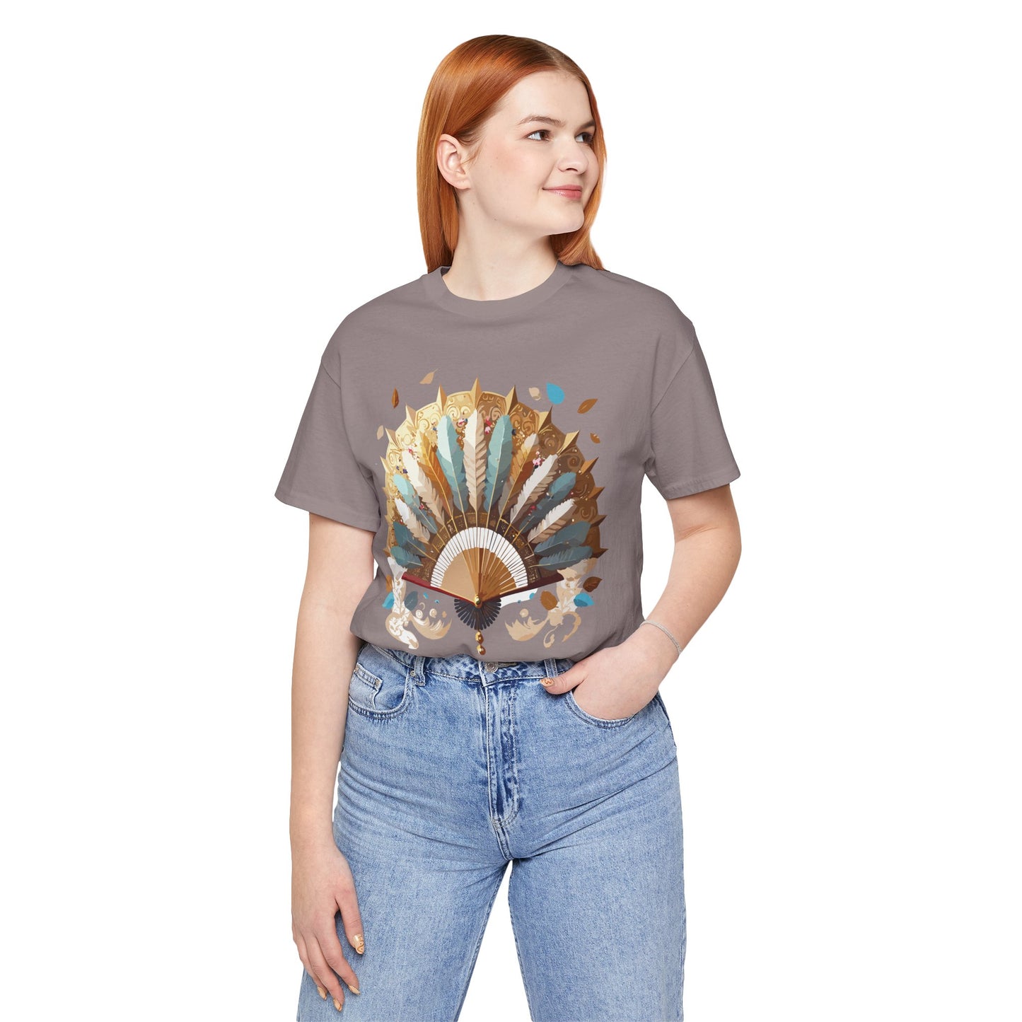 Fan shirt, Shirt with Fan, Tee Shirt with Gold Blower