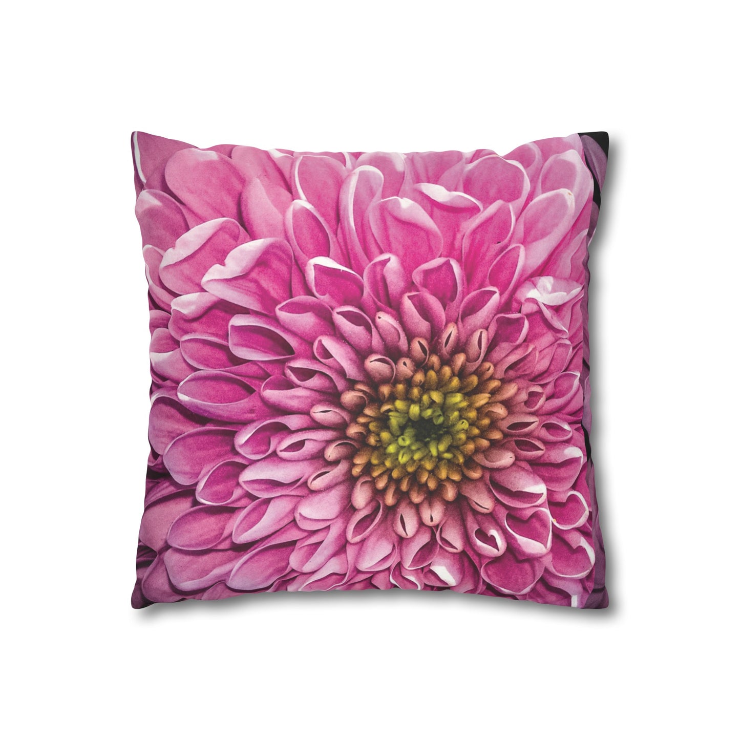 Floral Faux Suede Square Pillowcase