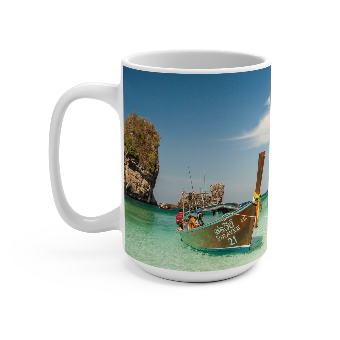 Coffee & Tea Mug with Beach Prints, 15oz