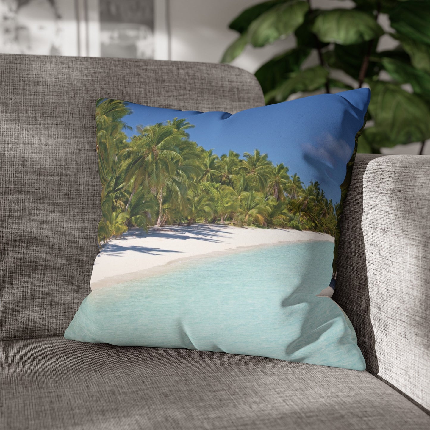 Beach Faux Suede Square Pillowcase