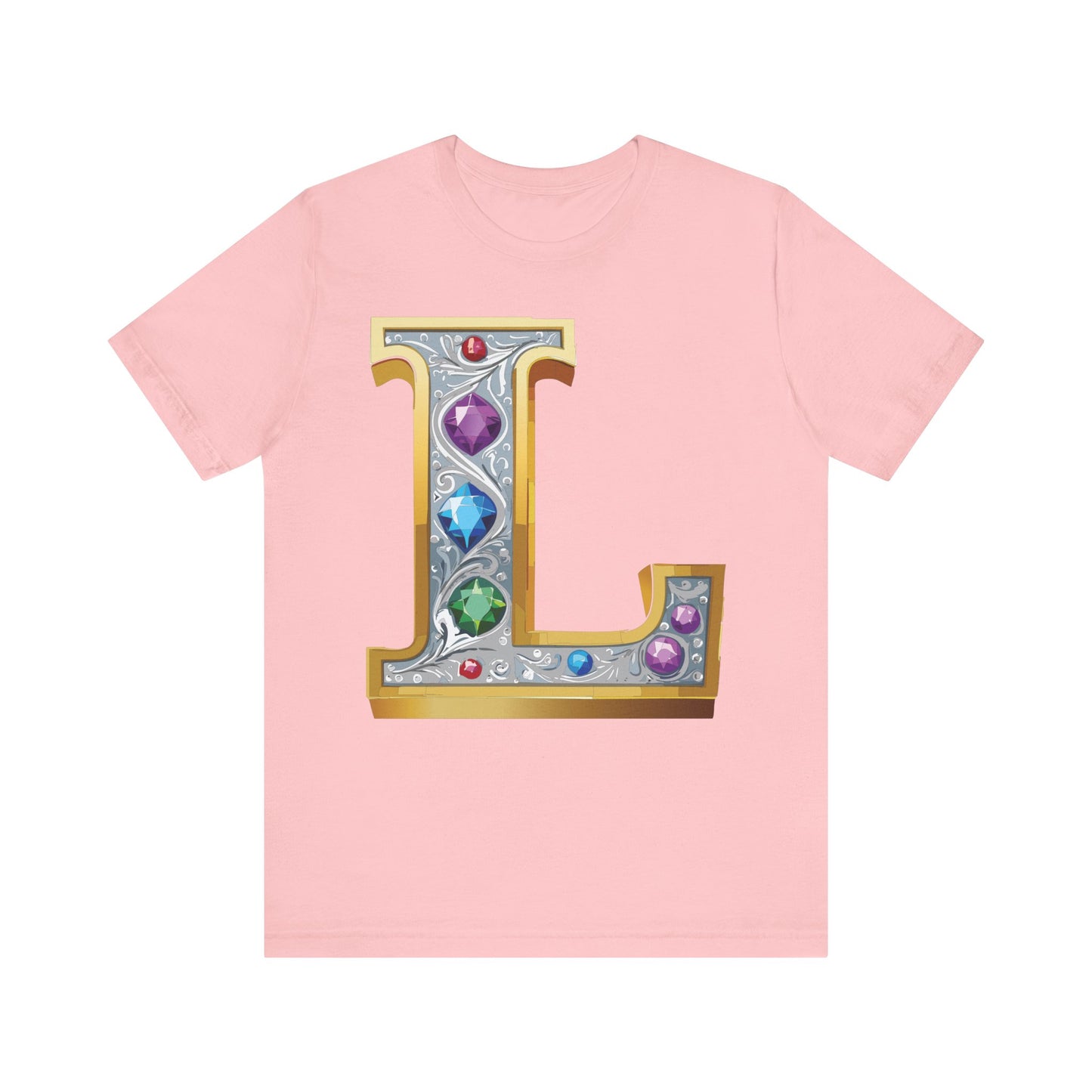 Letter Shirt, Shirt with Letters, Tee Shirt with Gold Letter, Shirt with Antique Letters