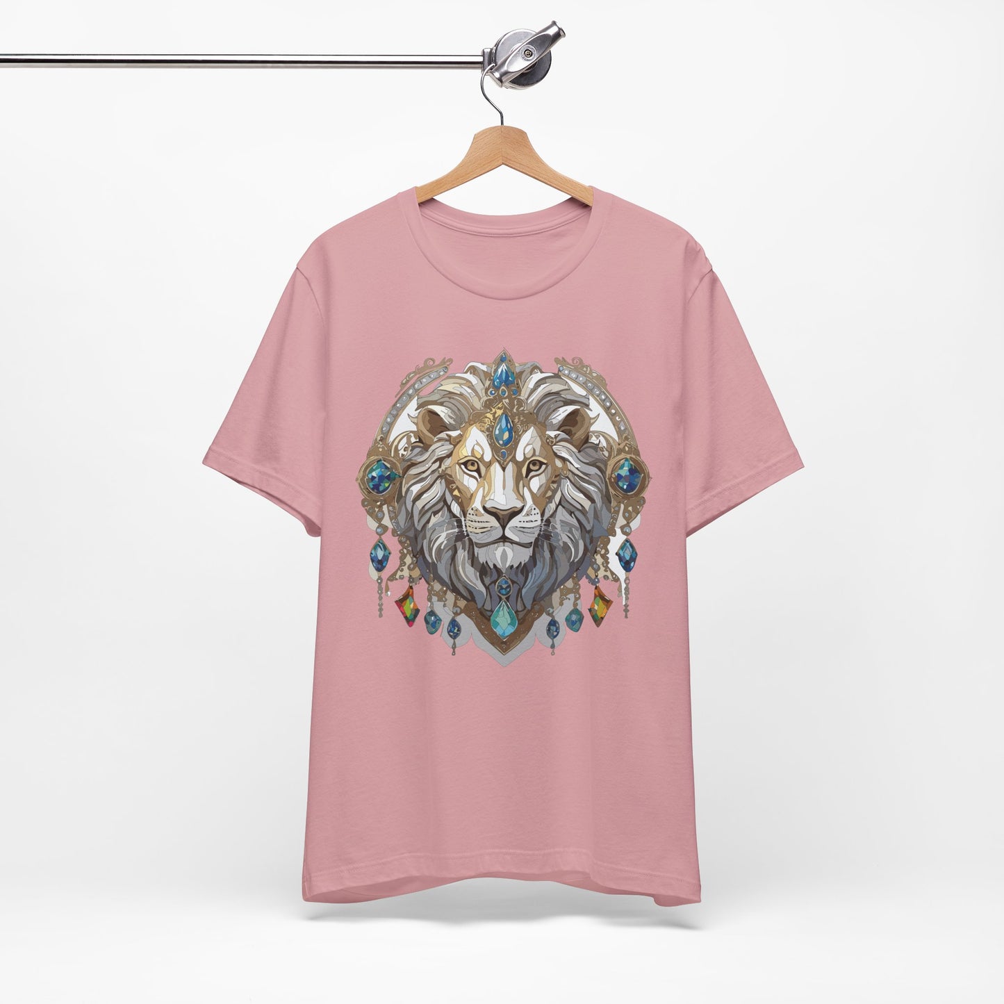 Animal Shirt, Shirt with Animal, Tee Shirt with Gold Animal Medal, Shirt with Antique Animal Medallion