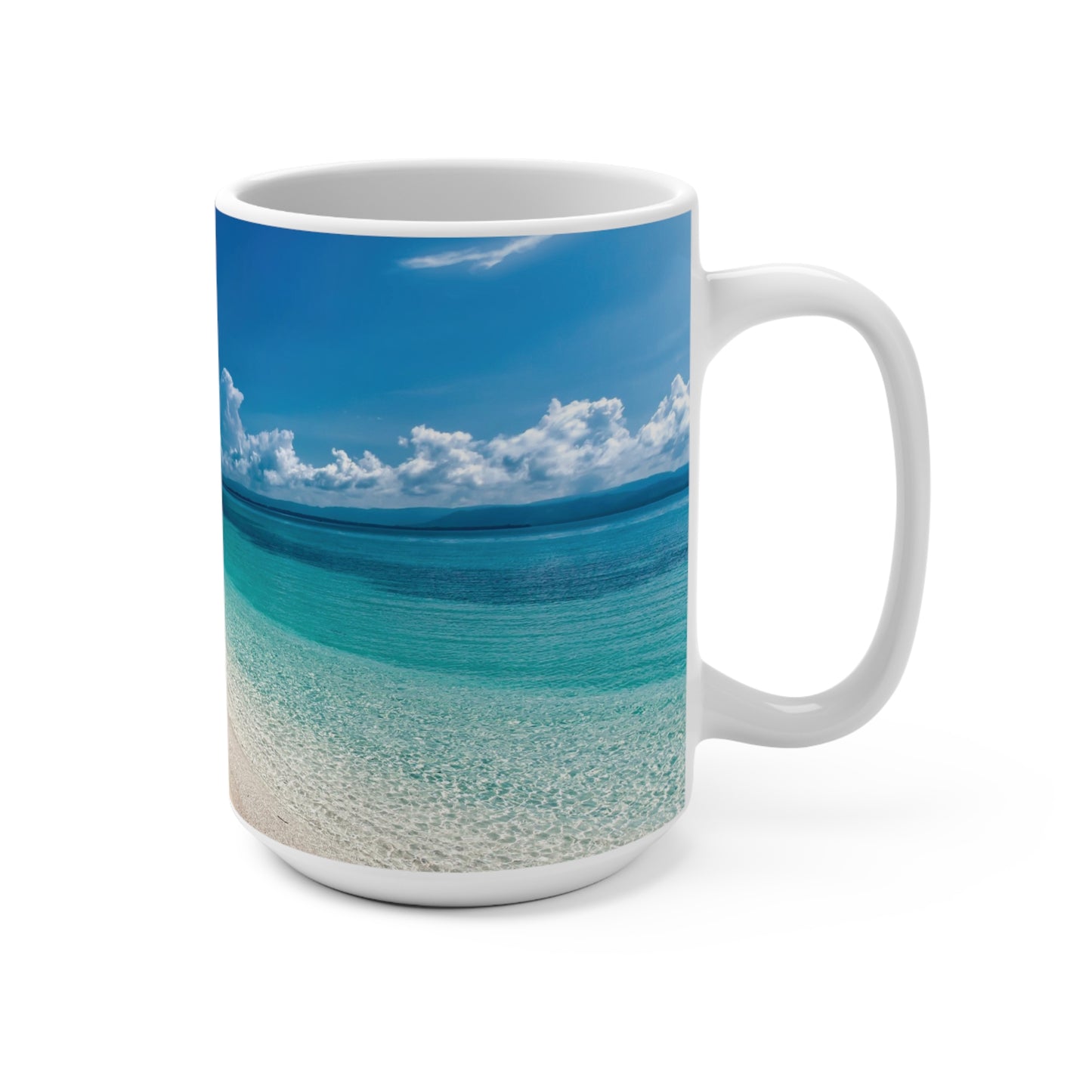 Coffee & Tea Mug with Beach Prints, 15oz