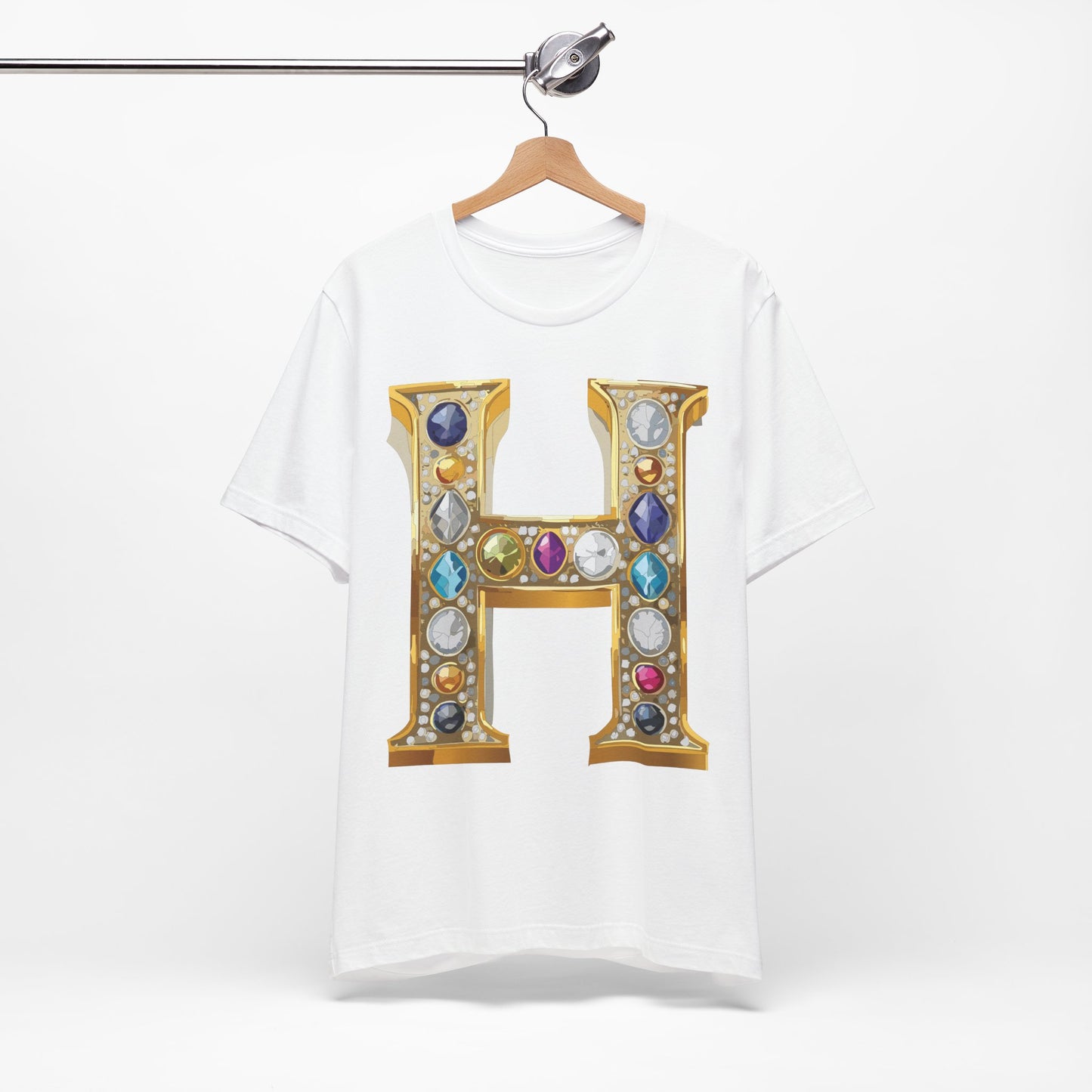 Letter Shirt, Shirt with Letters, Tee Shirt with Gold Letter, Shirt with Antique Letters