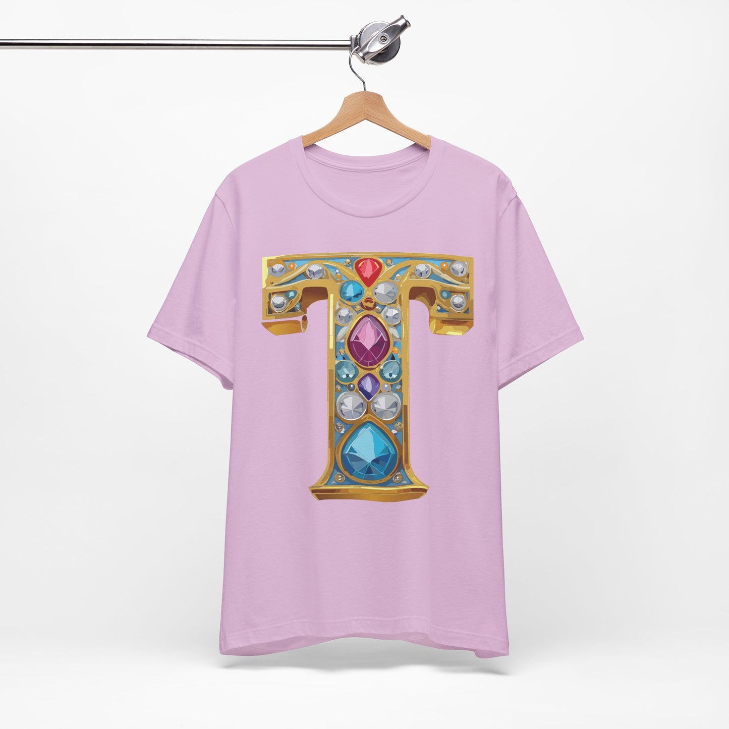 Letter Shirt, Shirt with Letters, Tee Shirt with Gold Letter, Shirt with Antique Letters